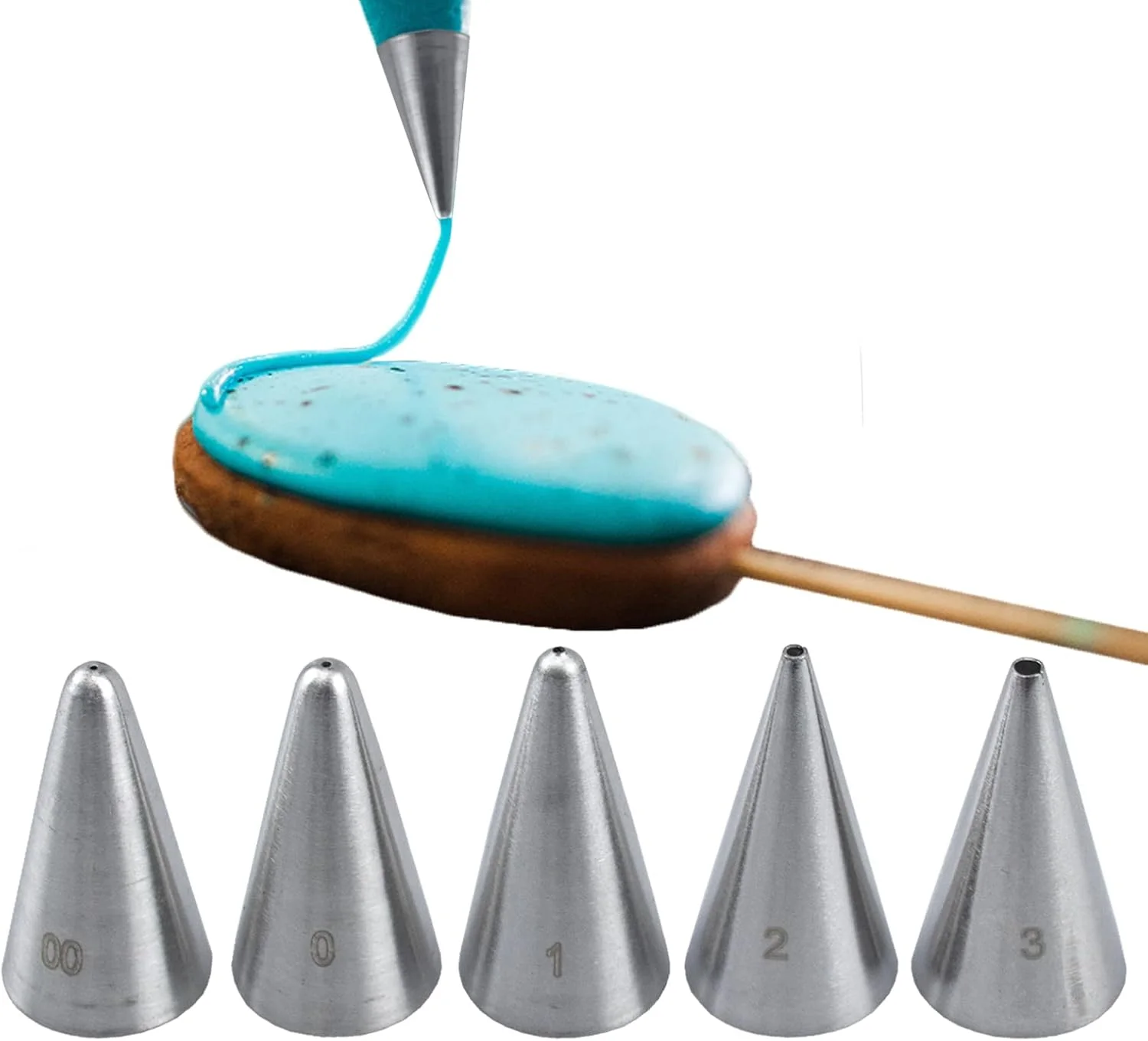 سری قیف ماسوره گرد کوچک تابیگر 5 عددی، نازل های خامه برای نوشتن و طراحی، لوله های شیرینی پزی ساده، نازل های تزئینی گرد ریز، سری های ظریف برای کیک، کاپ کیک، شیرینی ماکارون، لوازم پخت