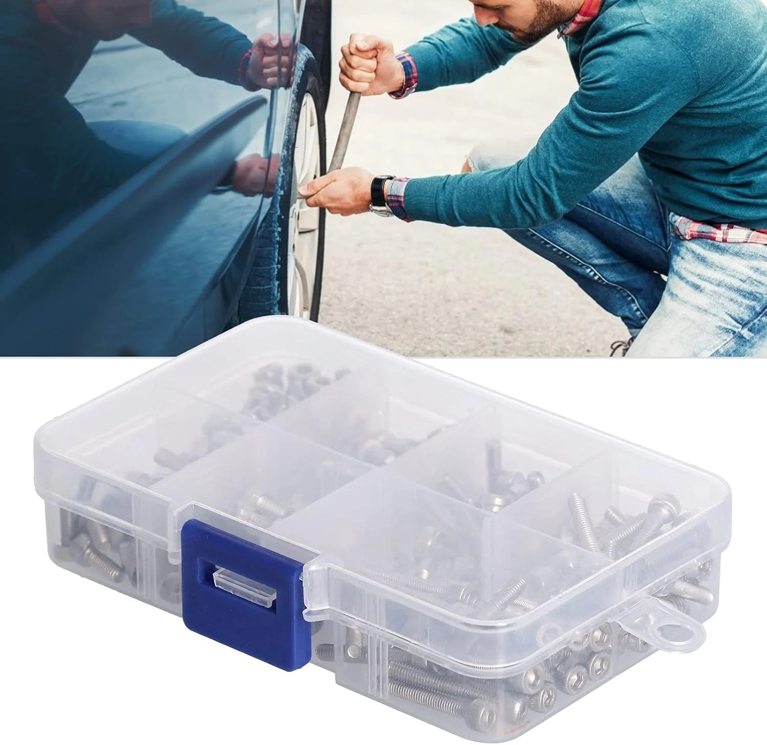 مجموعه پیچ و مهره، کیت مجموعه پیچ و مهره، مجموعه سخت افزاری بست فلزی سر شش گوش استیل ضد زنگ 304 M3 مجموعه پیچ و مهره، کیت مجموعه پیچ و مهره، مجموعه سخت افزاری بست فلزی سر شش گوش استیل ضد زنگ 304 M3