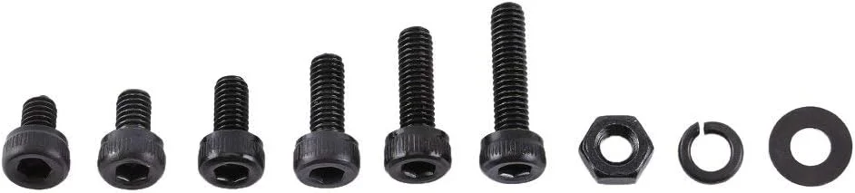 مجموعه 300 عددی پیچ، مهره و واشر فولادی آلیاژی مشکی M3، کیت سخت افزاری جایگزین، پیچ و مهره سوکت شش گوش با مهره های شش گوش و واشر (A)