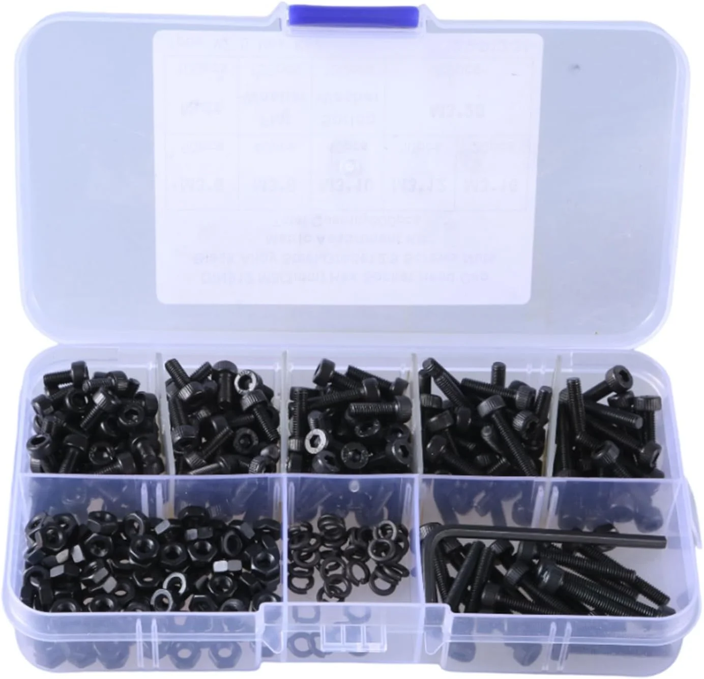 مجموعه 600 عددی پیچ و مهره آلنی فولادی کربنی، سخت افزار تعمیر مبلمان برای مصارف صنعتی و لوله کشی