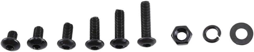 مجموعه 300 عددی پیچ، مهره و واشر فولادی آلیاژی مشکی M3، کیت جایگزینی سخت افزار، پیچ ​​و مهره با سوکت شش گوش به همراه مهره های شش گوش و واشر (B)