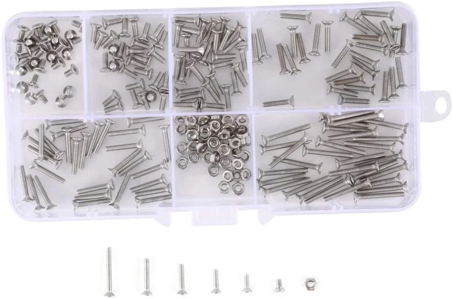 مجموعه 230 عددی پیچ و مهره، مجموعه مهره های شش گوش استیل ضد زنگ M2، مجموعه پیچ و مهره های سخت افزاری مجموعه 230 عددی پیچ و مهره، مجموعه مهره های شش گوش استیل ضد زنگ M2، مجموعه پیچ و مهره های سخت افزاری