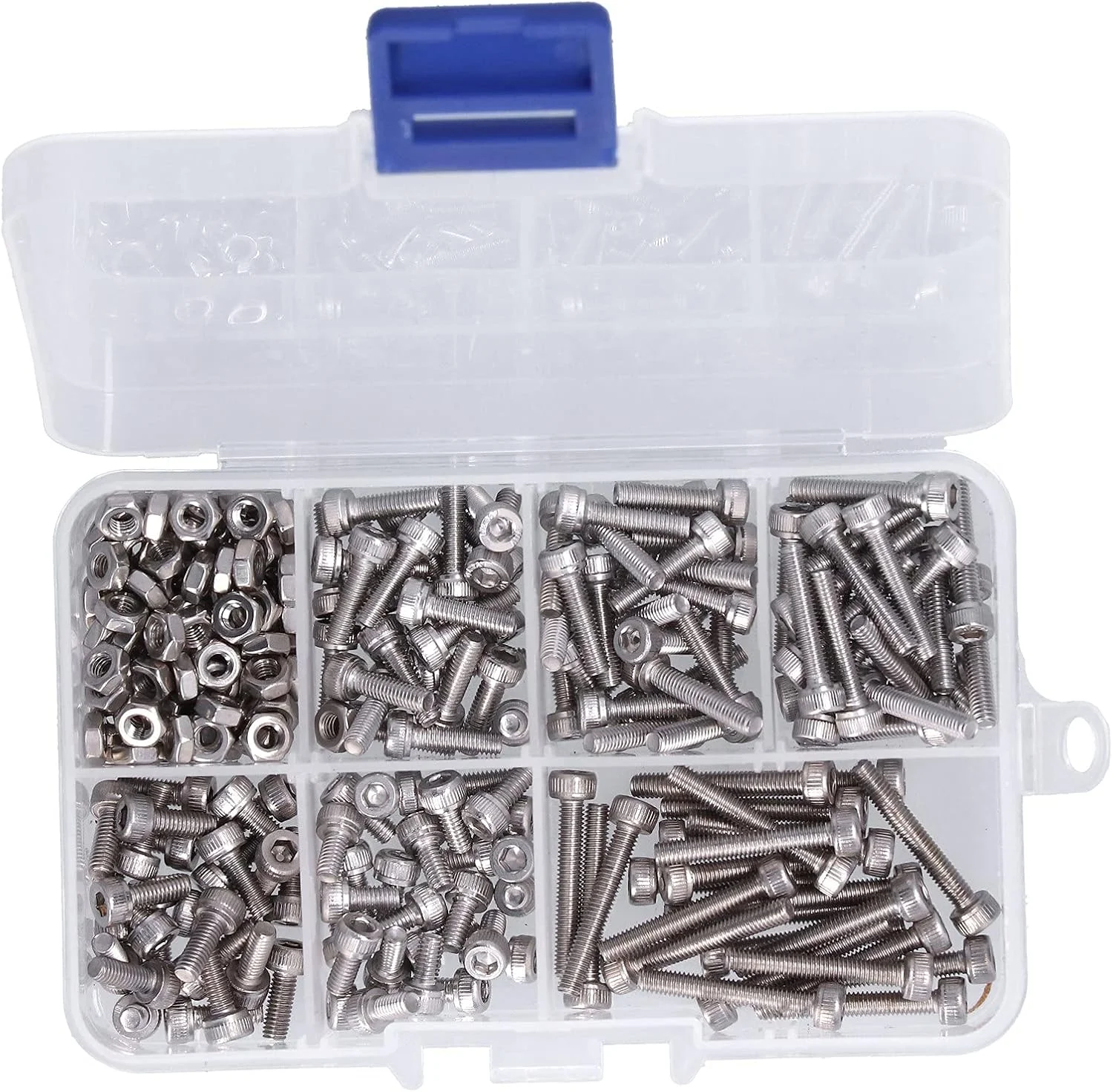 مجموعه پیچ و مهره، کیت مجموعه پیچ و مهره، مجموعه سخت افزاری بست فلزی سر شش گوش استیل ضد زنگ 304 M3 مجموعه پیچ و مهره، کیت مجموعه پیچ و مهره، مجموعه سخت افزاری بست فلزی سر شش گوش استیل ضد زنگ 304 M3