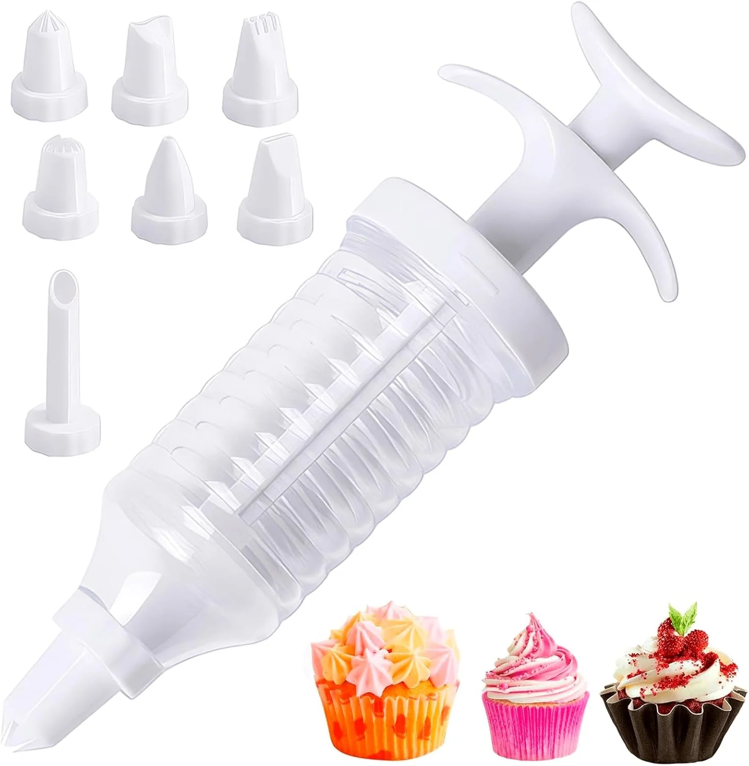 کیت قیف خامه، لوازم پخت کیک، ابزار یخ‌زنی با 8 عدد ماسوره خامه، ابزار تزئین کیک DIY، کیت تزئین کوکی برای تزئین کیک، دسر، شیرینی و کوکی