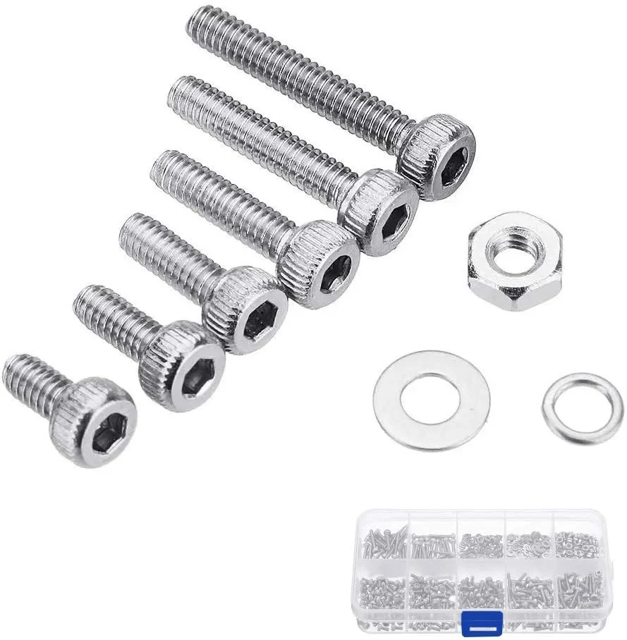 مجموعه پیچ و مهره سوکت شش گوش GDJmnbv، 600 عدد، فولاد ضد زنگ 304، مجموعه مهره و پیچ M2، کیت متنوع سر فنجانی، بست سخت افزاری