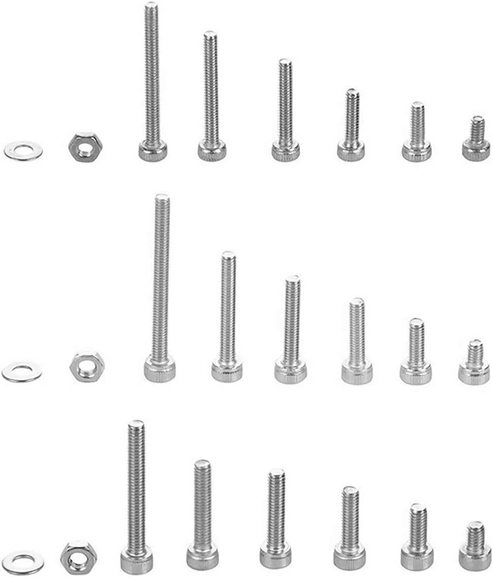 1080pcs M2/M3/M4 Stainless Steel Hex Socket Bolt and Nuts Set Fastener Hardware Hexagon Socket Head Cap Screws Flat Washer with 3pcs Nuts Wrench Kit 1080pcs M2/M3/M4 Stainless Steel Hex Socket Bolt and Nuts Set Fastener Hardware Hexagon Socket Head Cap Screws Flat Washer with 3pcs Nuts Wrench Kit