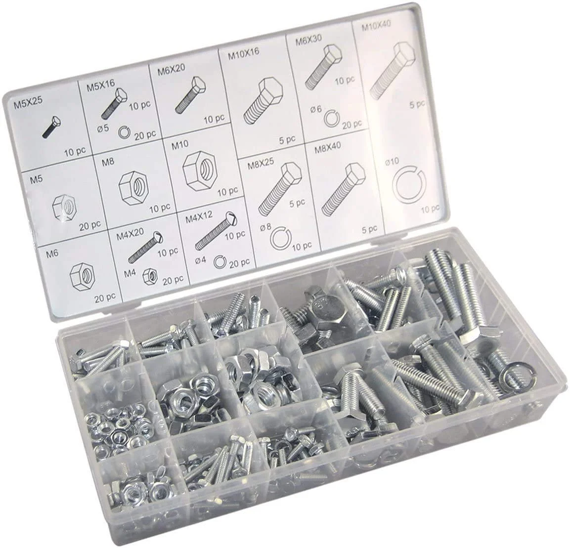 VCT 240 PC Piece MM Metric Size NUT and Bolt Screw Assortment Hardware KIT