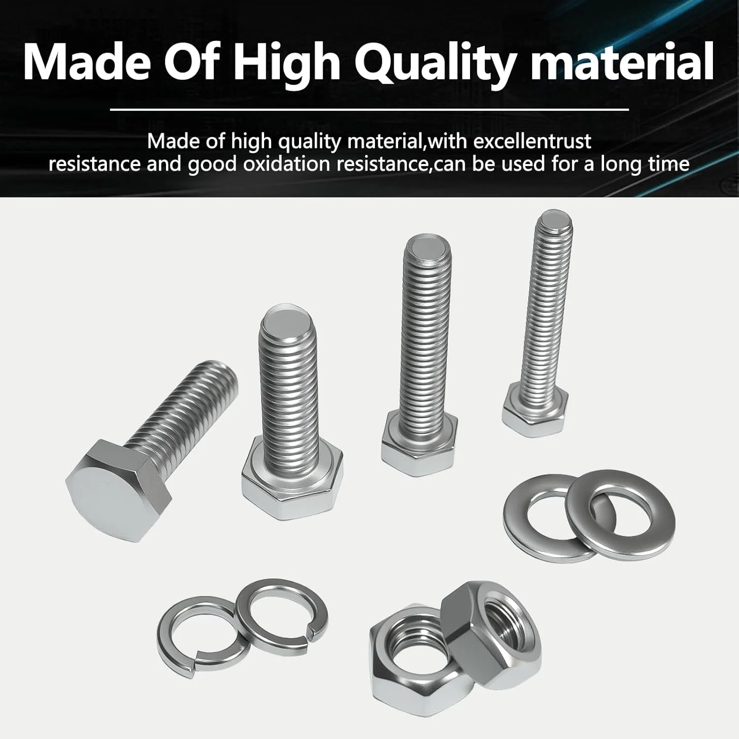 پیچ و مهره سر تخت شش گوش DANA FRED M4 M5 M6، واشرهای تخت و فنری، مجموعه سخت افزاری SAE، فولاد ضد زنگ 304، 510 عدد پیچ و مهره سر تخت شش گوش DANA FRED M4 M5 M6، واشرهای تخت و فنری، مجموعه سخت افزاری SAE، فولاد ضد زنگ 304، 510 عدد