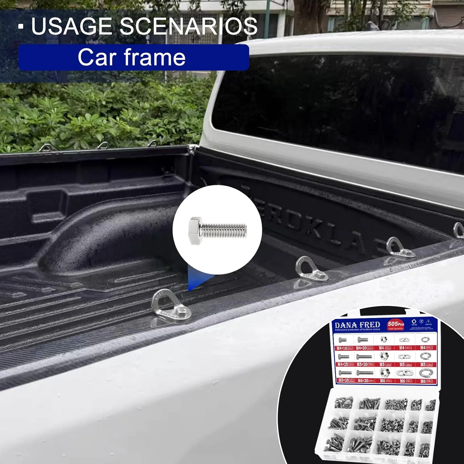 پیچ و مهره سر تخت شش گوش DANA FRED M4 M5 M6، واشرهای تخت و فنری، مجموعه سخت افزاری SAE، فولاد ضد زنگ 304، 510 عدد پیچ و مهره سر تخت شش گوش DANA FRED M4 M5 M6، واشرهای تخت و فنری، مجموعه سخت افزاری SAE، فولاد ضد زنگ 304، 510 عدد