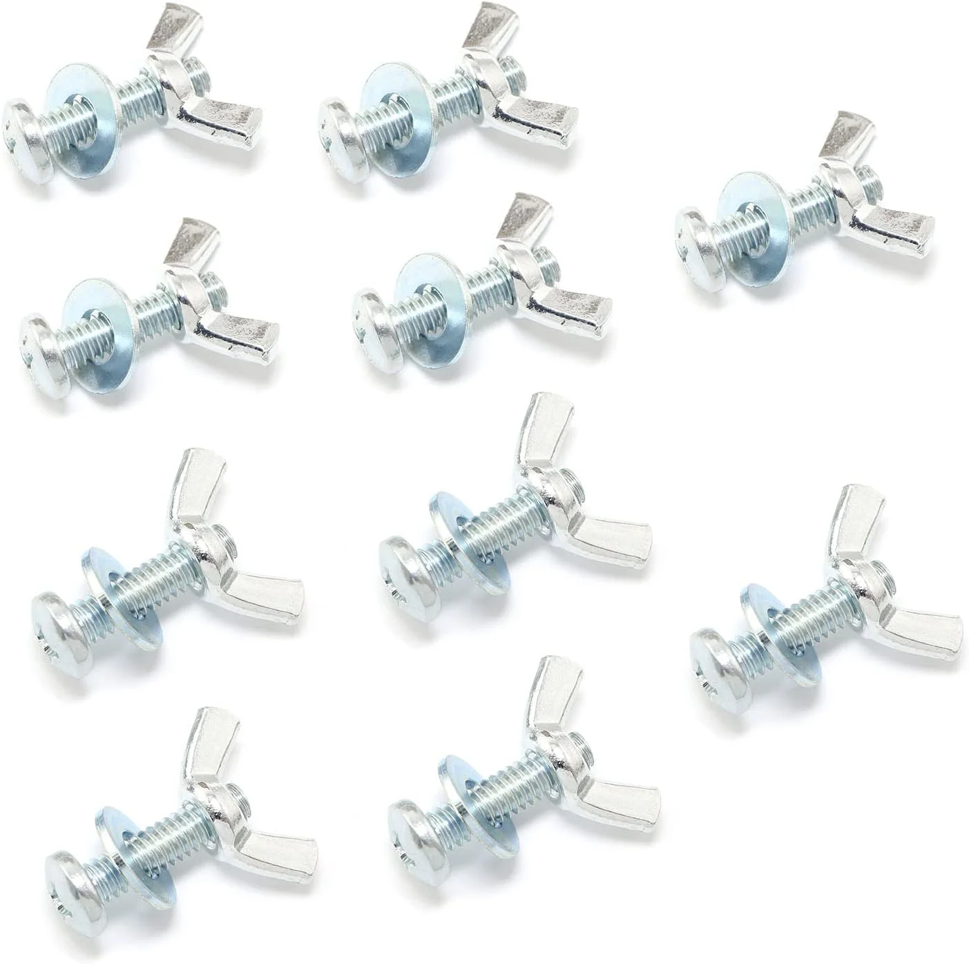 Pro Bamboo Kitchen 10 ست پیچ و مهره با مهره پروانه ای فولاد کربنی روکش روی سخت افزار نصب: 1/4 اینچ -20 مهره های پروانه ای دستی، 1/4 اینچ -20x1 اینچ پیچ و مهره سر فیلیپس با واشر