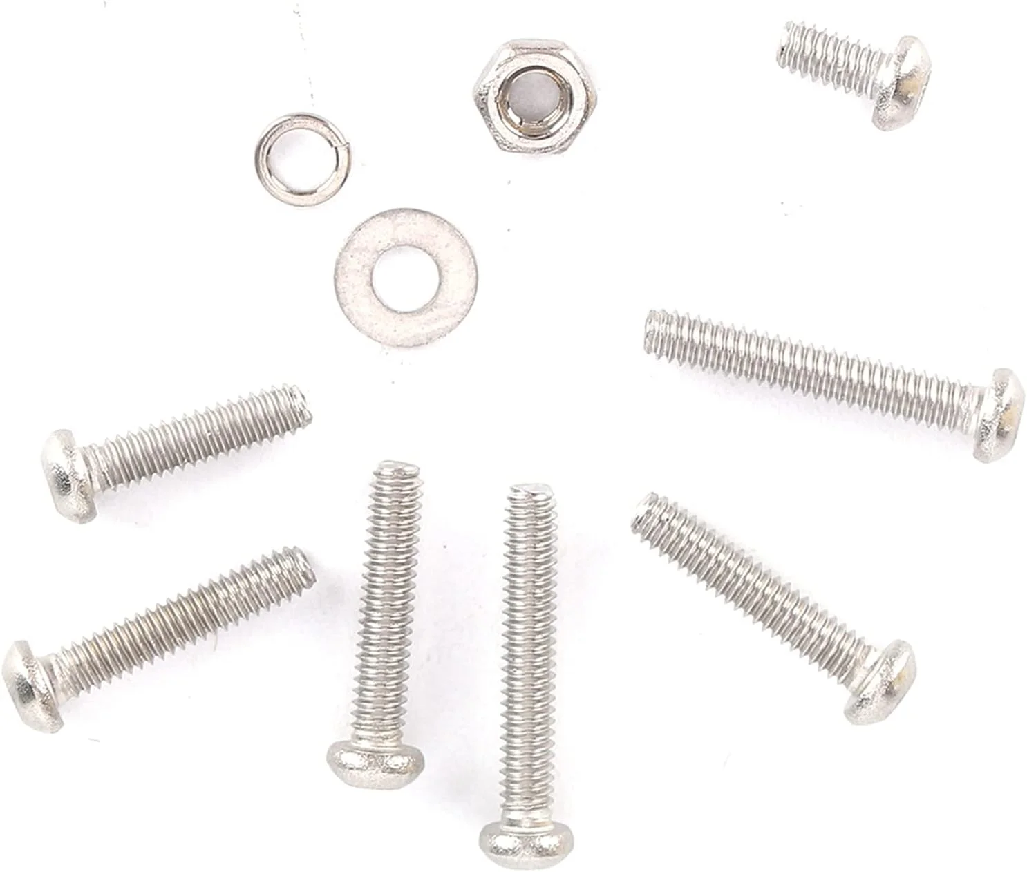 مجموعه 600 عددی سخت افزار OVAQUIXI شامل مهره، پیچ و واشر فنری تخت با سر گرد و سوکت شش گوش M2 به همراه جعبه نگهداری، ساخته شده از استیل ضد زنگ 304