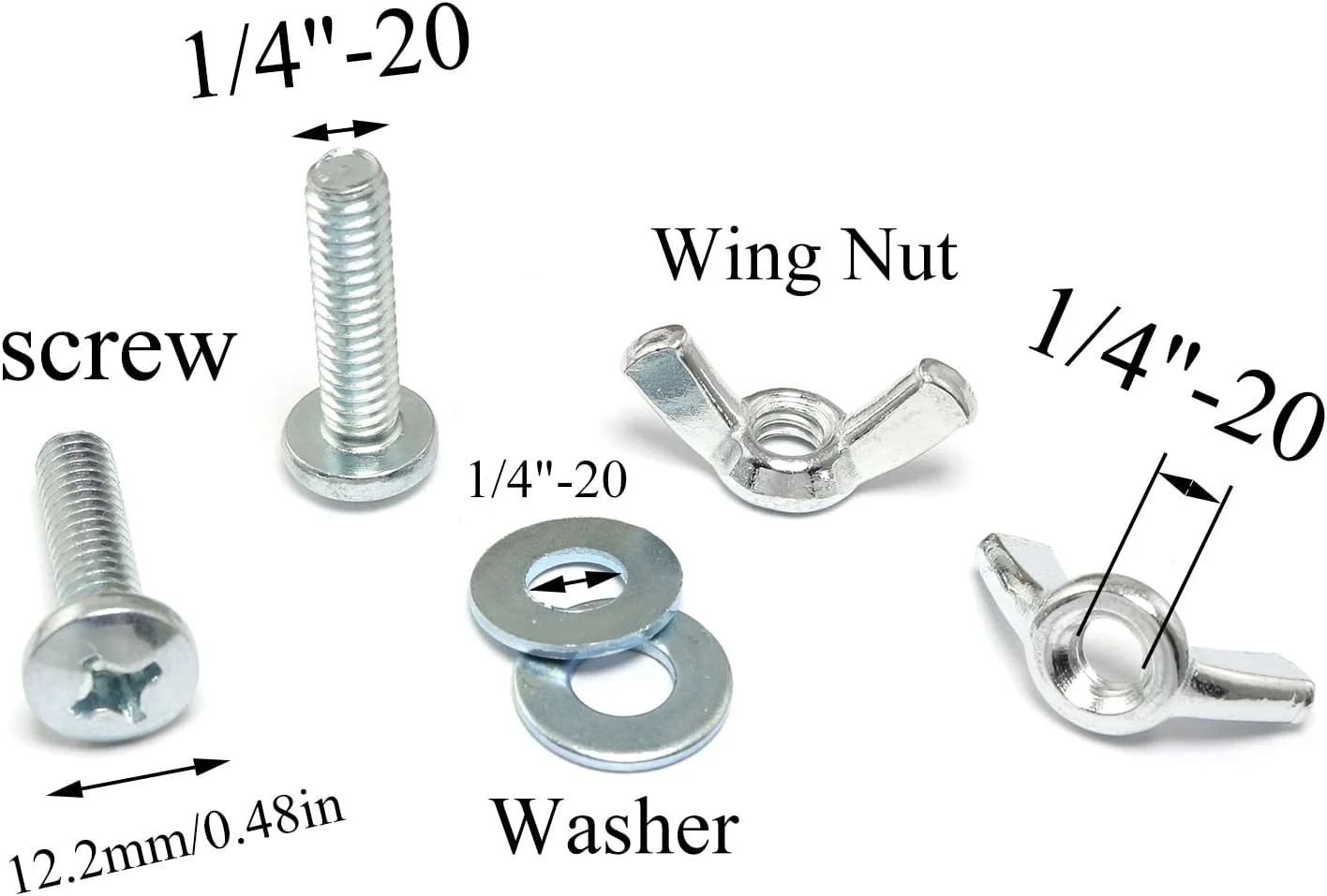 Pro Bamboo Kitchen 10 ست پیچ و مهره با مهره پروانه ای فولاد کربنی روکش روی سخت افزار نصب: 1/4 اینچ -20 مهره های پروانه ای دستی، 1/4 اینچ -20x1 اینچ پیچ و مهره سر فیلیپس با واشر Pro Bamboo Kitchen 10 ست پیچ و مهره با مهره پروانه ای فولاد کربنی روکش روی سخت افزار نصب: 1/4 اینچ -20 مهره های پروانه ای دستی، 1/4 اینچ -20x1 اینچ پیچ و مهره سر فیلیپس با واشر