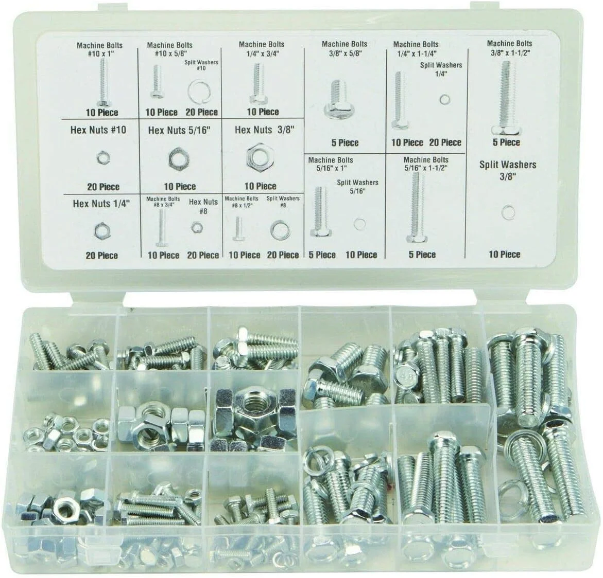 مجموعه سخت افزاری 240 عددی پیچ و مهره استاندارد SAE مدل VCT