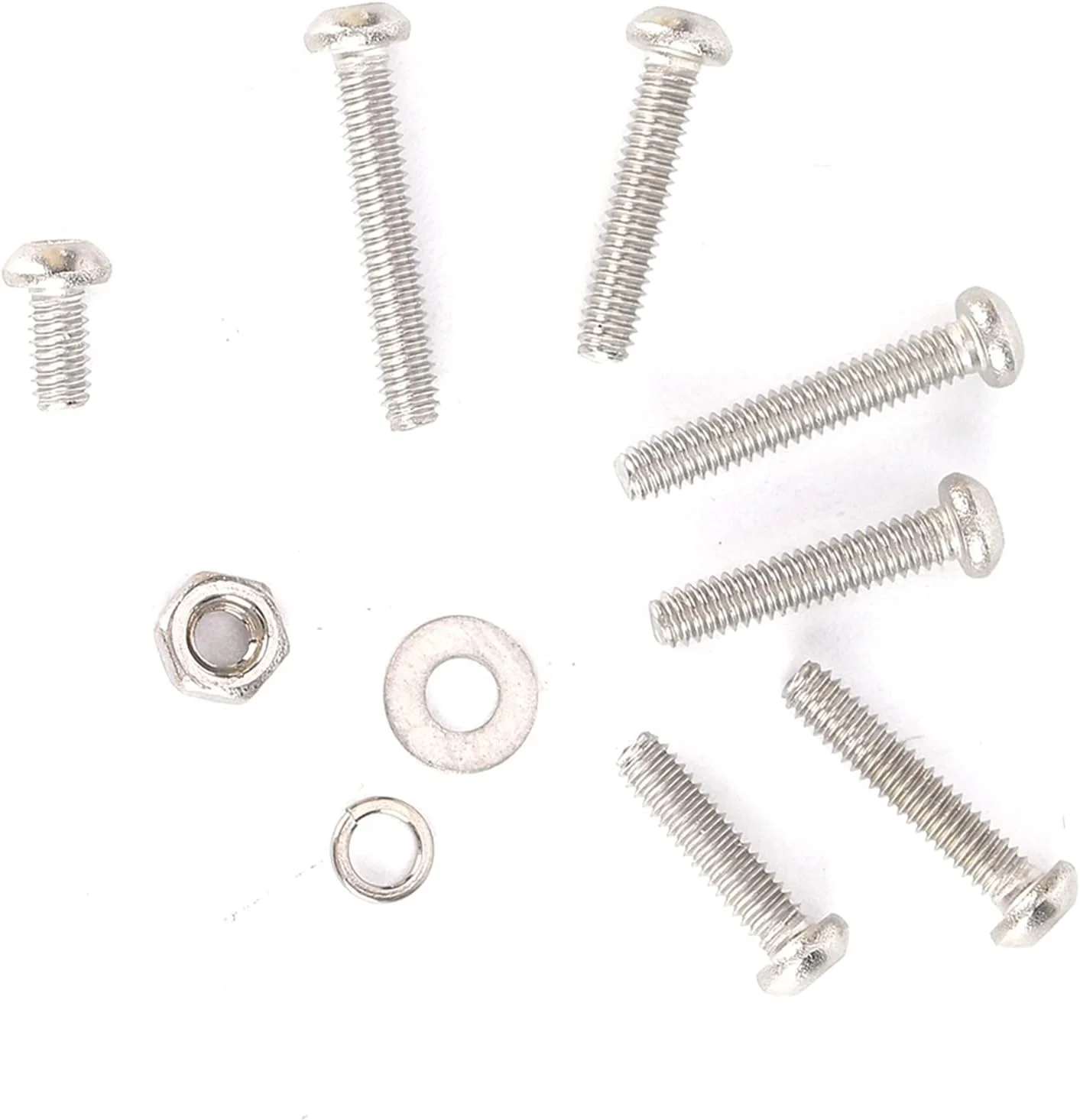 مجموعه 600 عددی سخت افزار OVAQUIXI شامل مهره، پیچ و واشر فنری تخت با سر گرد و سوکت شش گوش M2 به همراه جعبه نگهداری، ساخته شده از استیل ضد زنگ 304