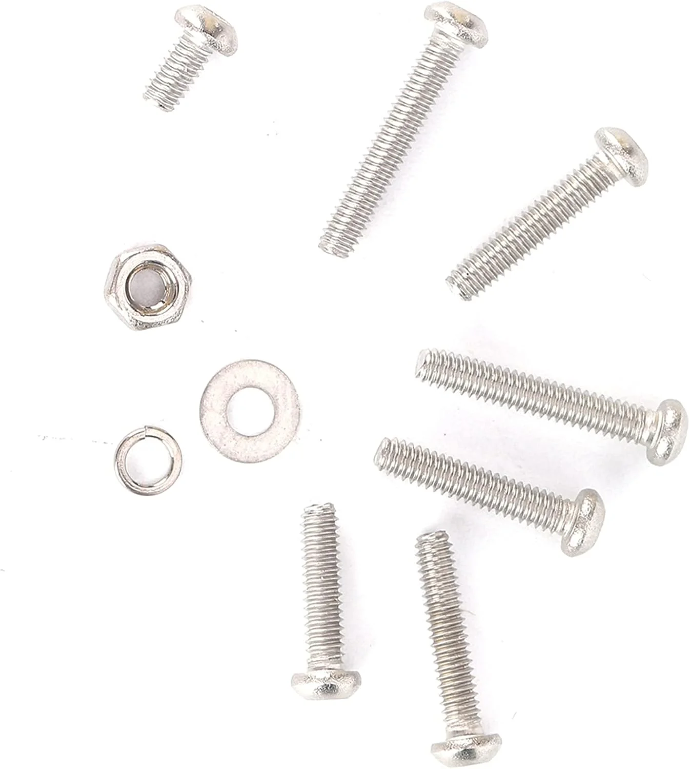 مجموعه 600 عددی سخت افزار OVAQUIXI شامل مهره، پیچ و واشر فنری تخت با سر گرد و سوکت شش گوش M2 به همراه جعبه نگهداری، ساخته شده از استیل ضد زنگ 304