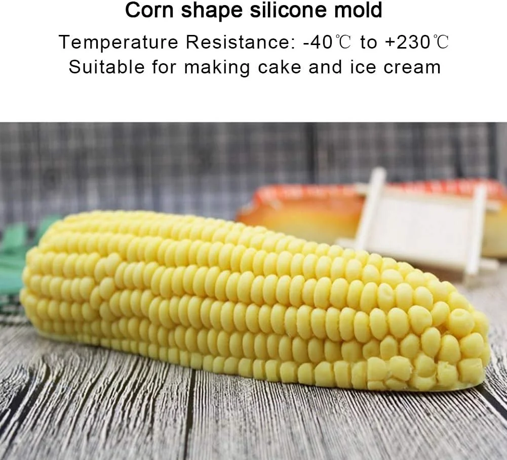 قالب سیلیکونی سه بعدی ذرت، قالب کیک طرح ذرت، لوازم پخت و پز آشپزخانه برای پودینگ، شیرینی، ژله، فوندانت، صابون، تزئین کیک، 7.3 اینچ