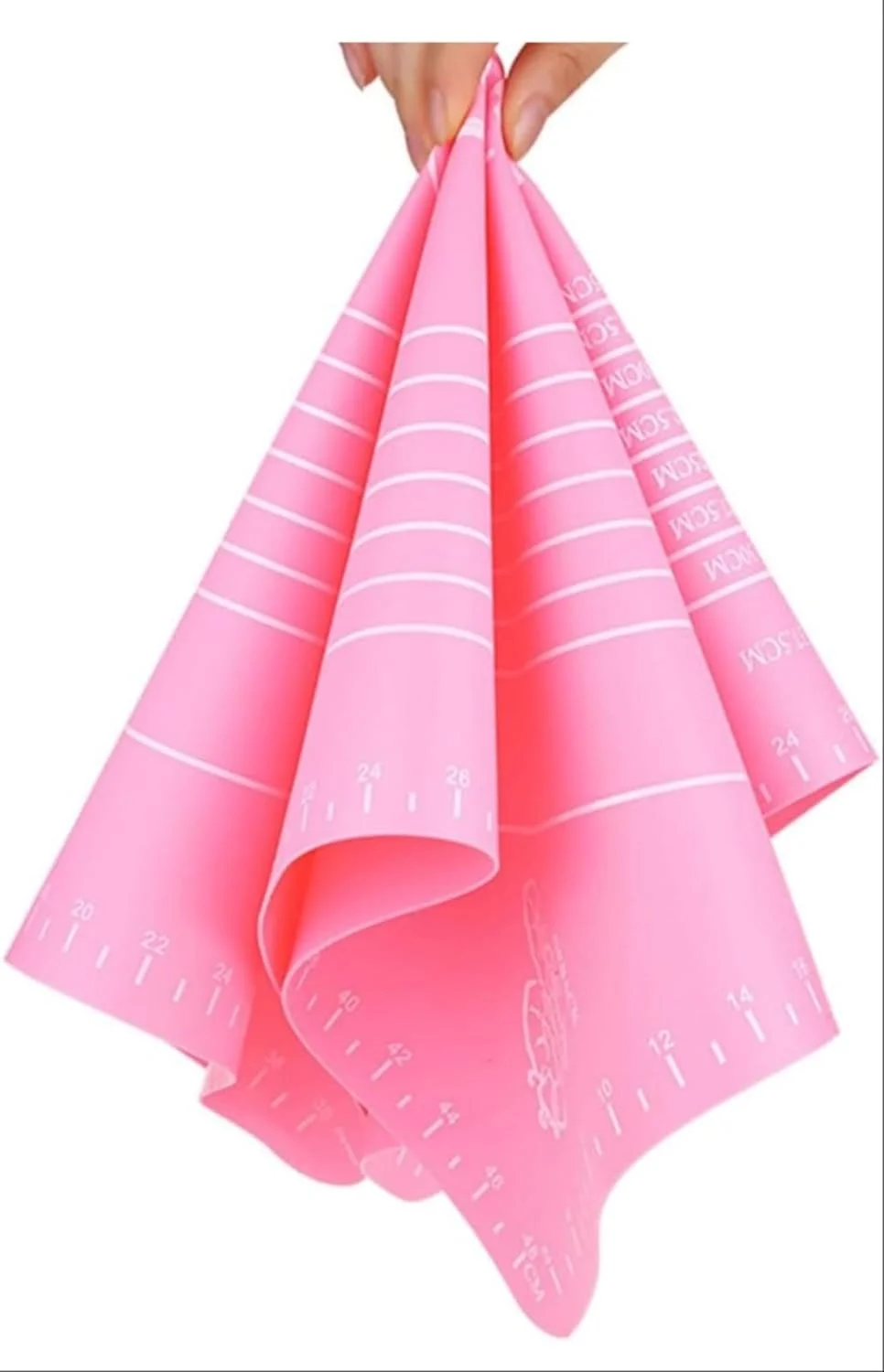 حصیر سیلیکونی پخت برای پهن کردن خمیر شیرینی، ورقه سیلیکونی نچسب و ضد لغزش با گرید غذایی، لوازم پخت برای پخت پیتزا و کیک، چند رنگ (صورتی)