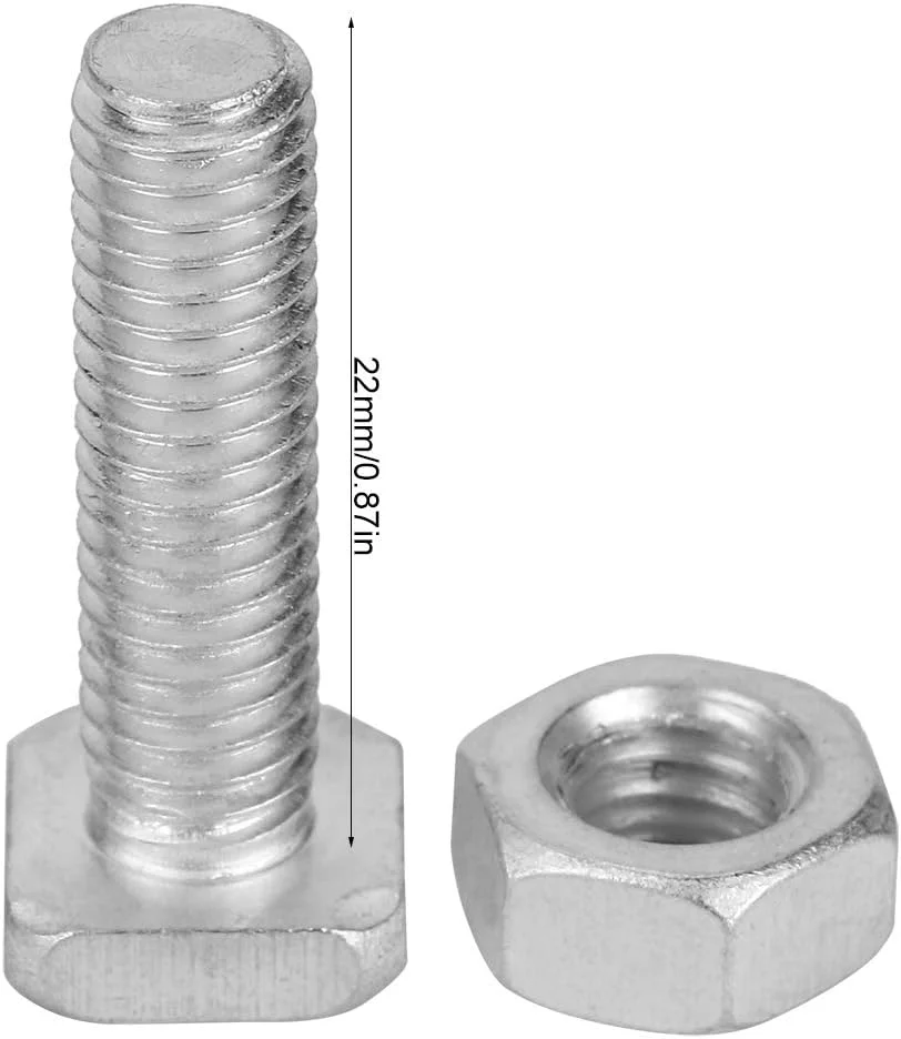 مجموعه 20 عددی پیچ و مهره، کیت جایگزینی سخت افزار پیچ و مهره آلومینیومی M6 برای گلخانه باغبانی گیاهان فضای باز، مجموعه پیچ و مهره متریک M6x22