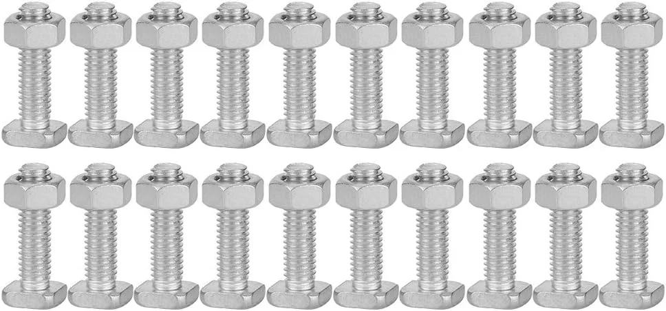 مجموعه 20 عددی پیچ و مهره، کیت جایگزینی سخت افزار پیچ و مهره آلومینیومی M6 برای گلخانه باغبانی گیاهان فضای باز، مجموعه پیچ و مهره متریک M6x22