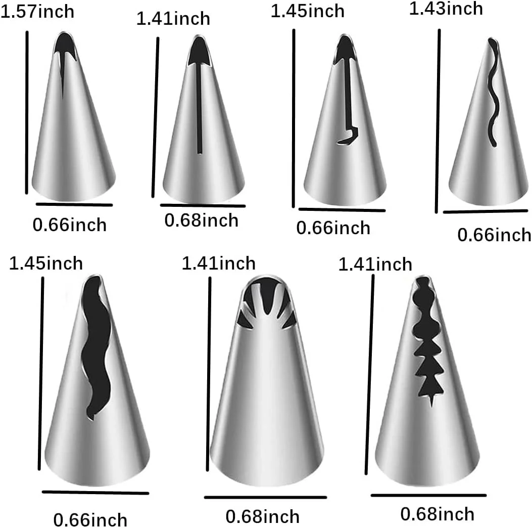 ست 7 عددی ماسوره دامن پلیسه ای RUITASA، کیت ماسوره استیل ضد زنگ برای شیرینی پزی فوندانت و لوازم تزیین کیک - ابزار پخت (نقره ای)