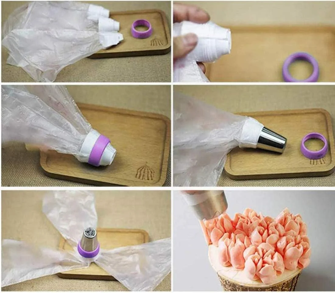 ست لوازم قنادی و ماسوره روسی 27 تکه، ابزار تزئین کیک برای کاپ کیک، کلوچه و جشن تولد، شامل 12 ماسوره خامه، 2 ماسوره برگ، 2 اتصال دهنده، 10 کیسه شیرینی پزی