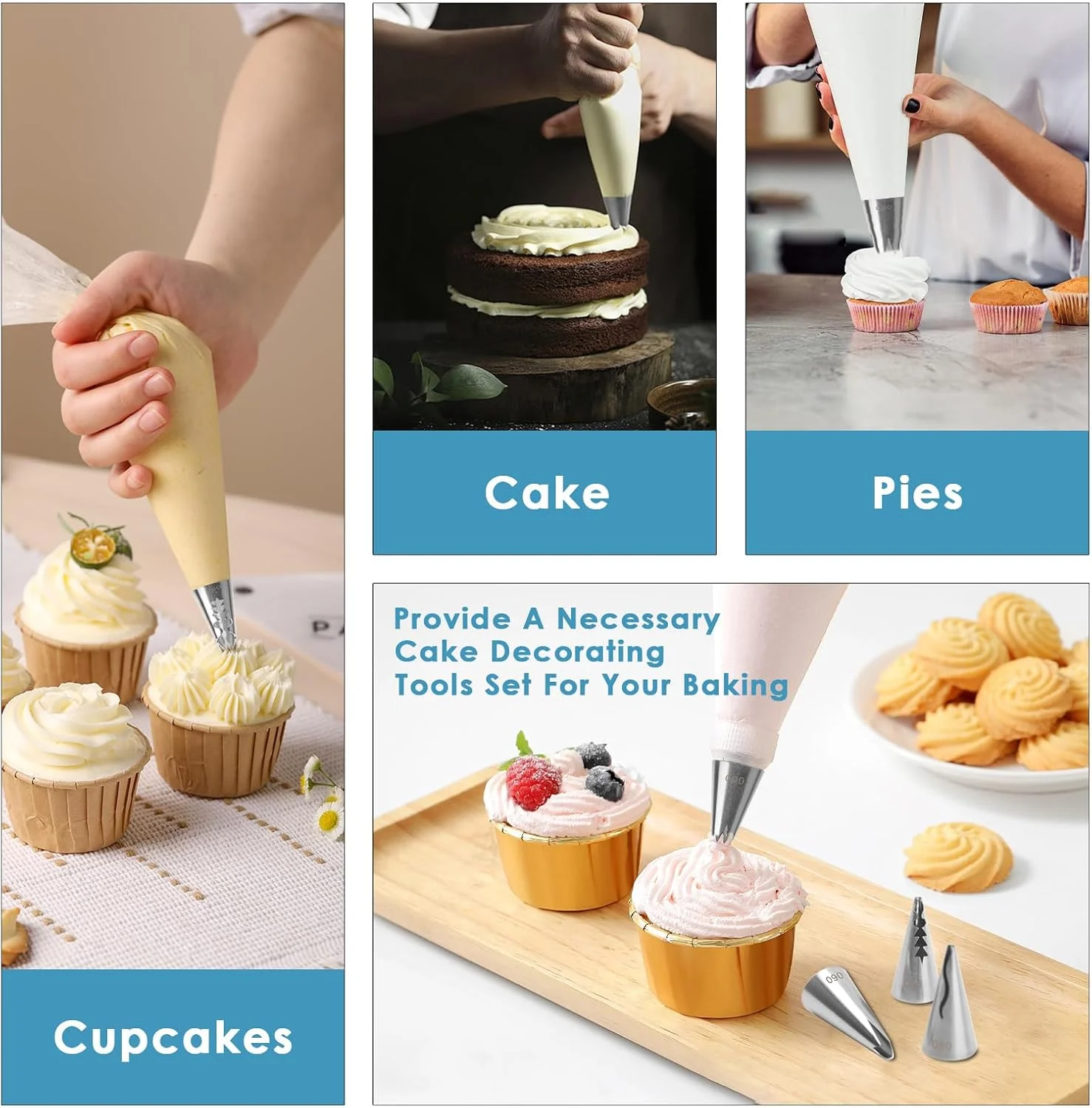 ست قیف ماسوره چین دار 7 عددی استیل ضد زنگ برای کاپ کیک، کلوچه، شیرینی و کیک، لوازم تزئین DIY، ست ماسوره و سر قیف شیرینی پزی ست قیف ماسوره چین دار 7 عددی استیل ضد زنگ برای کاپ کیک، کلوچه، شیرینی و کیک، لوازم تزئین DIY، ست ماسوره و سر قیف شیرینی پزی