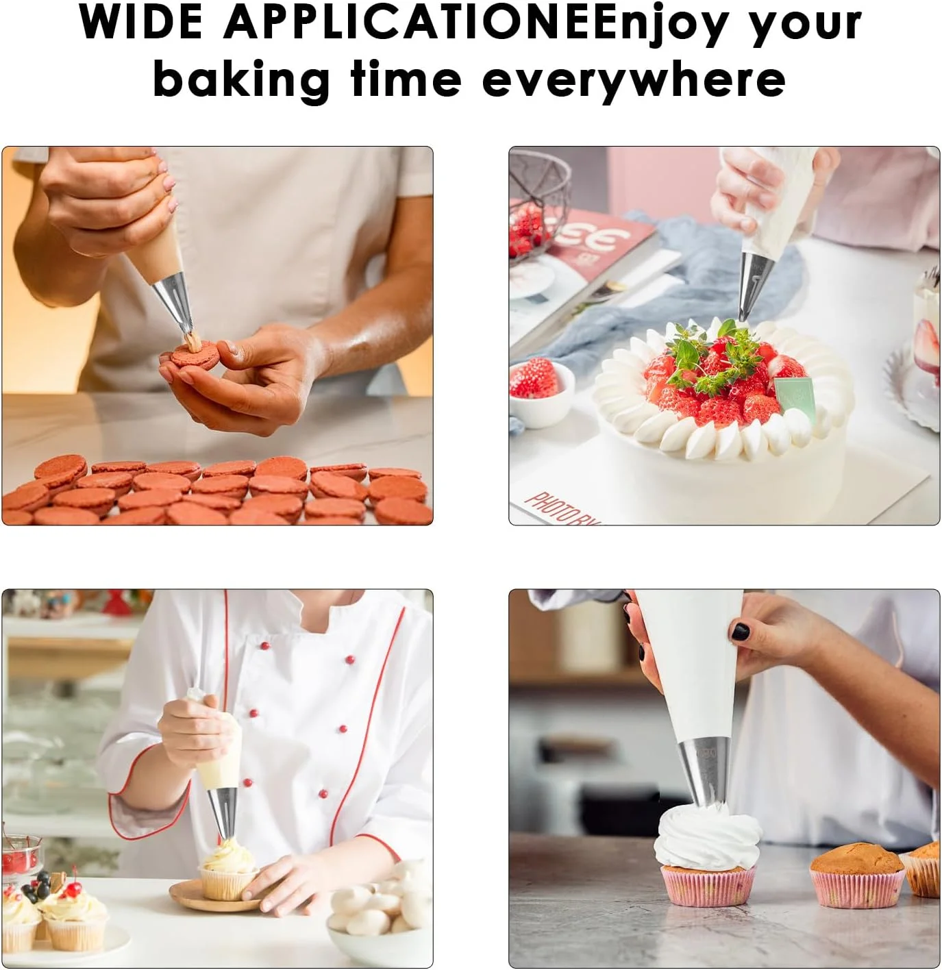 ست 7 عددی ماسوره های تزئینی طرح چین دار، نازل های استیل ضد زنگ برای تزئین کیک، کاپ کیک، شیرینی و کلوچه، لوازم تزئین DIY، ست نازل های شیرینی پزی