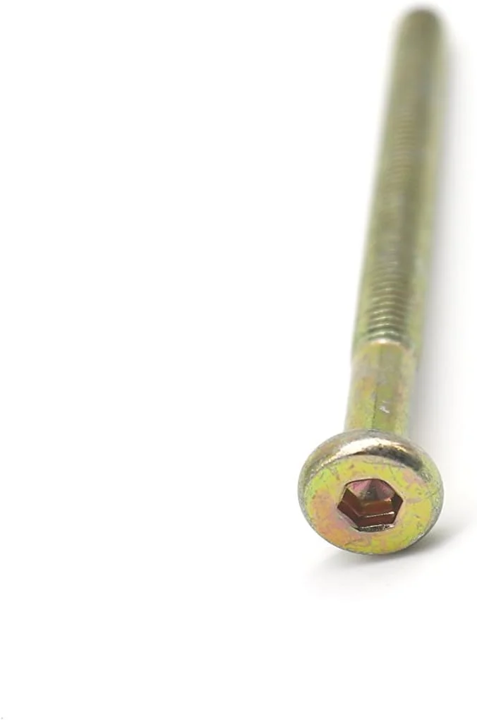 binifiMux بسته 10 عددی پیچ تخت و گهواره M6-1.0 x 75mm با سر آلن و مهره استوانه ای، پیچ و مهره های سر سوکت با درایو کلید شش گوش برای تخت خواب و گهواره، روکش گالوانیزه