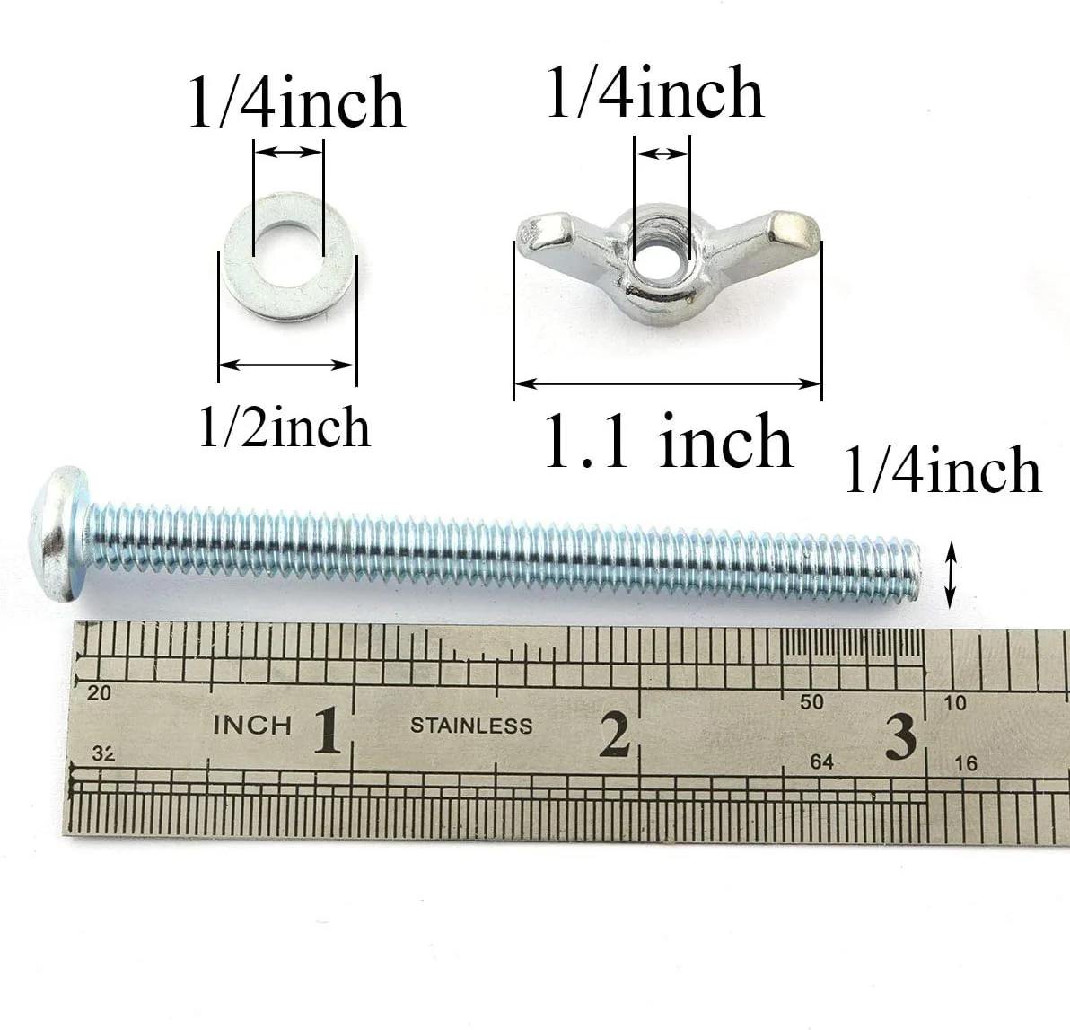 Pro Bamboo Kitchen 5 ست پیچ و مهره با مهره پروانه ای فولاد کربنی با روکش روی، اتصالات سخت افزاری: مهره های پروانه ای 1/4 اینچ -20، پیچ و مهره سر فیلیپس 1/4 اینچ -20x3 اینچ با واشر Pro Bamboo Kitchen 5 ست پیچ و مهره با مهره پروانه ای فولاد کربنی با روکش روی، اتصالات سخت افزاری: مهره های پروانه ای 1/4 اینچ -20، پیچ و مهره سر فیلیپس 1/4 اینچ -20x3 اینچ با واشر