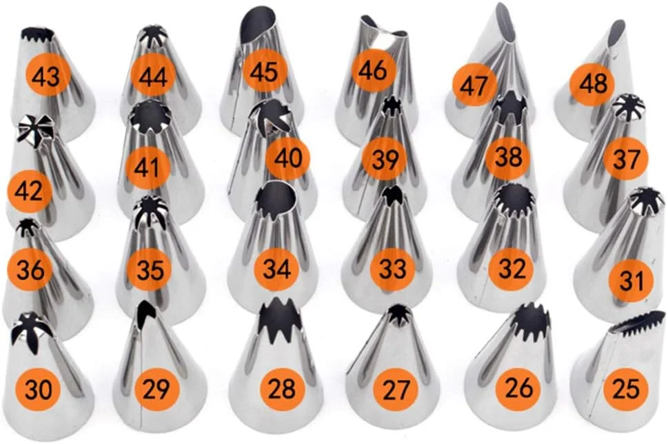 هگرابی 10 عدد ماسوره استیل شیرینی پزی قابل استفاده مجدد، ابزار تزئین کیک (طرح های تصادفی) هگرابی 10 عدد ماسوره استیل شیرینی پزی قابل استفاده مجدد، ابزار تزئین کیک (طرح های تصادفی)