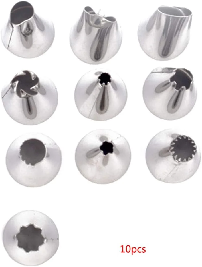 هگرابی 10 عدد ماسوره استیل شیرینی پزی قابل استفاده مجدد، ابزار تزئین کیک (طرح های تصادفی) هگرابی 10 عدد ماسوره استیل شیرینی پزی قابل استفاده مجدد، ابزار تزئین کیک (طرح های تصادفی)