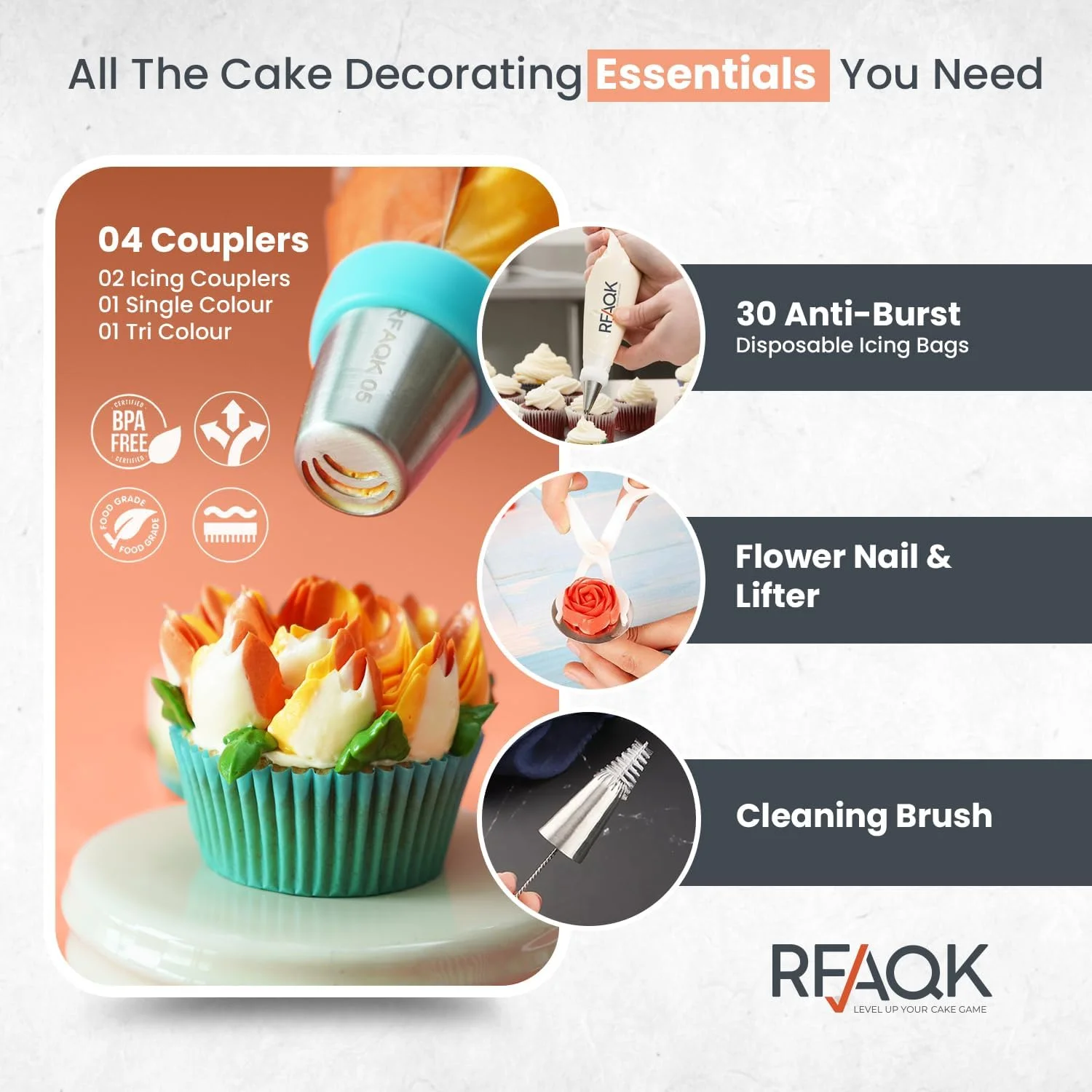 مجموعه 90 عددی قیف های ماسوره روسی RFAQK با جعبه نگهداری - کیت لوازم تزئین کیک - 54 عدد نازل شماره دار با کاربری آسان (28 روسی + 25 آیسینگ + 1 ماسوره توپی) - نمودار الگو، کتاب راهنمای الکترونیکی مجموعه 90 عددی قیف های ماسوره روسی RFAQK با جعبه نگهداری - کیت لوازم تزئین کیک - 54 عدد نازل شماره دار با کاربری آسان (28 روسی + 25 آیسینگ + 1 ماسوره توپی) - نمودار الگو، کتاب راهنمای الکترونیکی