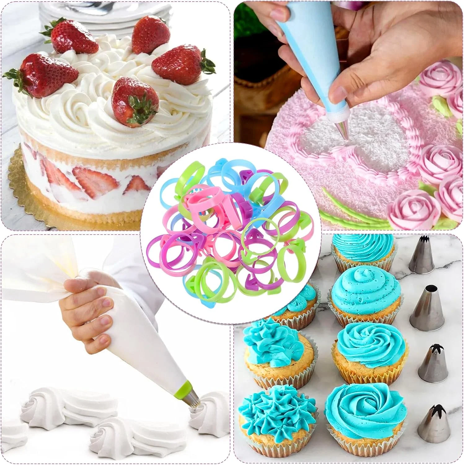 40 عدد گیره کیسه شیرینی پزی، بست های کیسه شیرینی سیلیکونی قابل استفاده مجدد، گیره های کیسه تزئین برای کلوچه ها، کاپ کیک ها، لوازم پخت شیرینی (4 رنگ) 40 عدد گیره کیسه شیرینی پزی، بست های کیسه شیرینی سیلیکونی قابل استفاده مجدد، گیره های کیسه تزئین برای کلوچه ها، کاپ کیک ها، لوازم پخت شیرینی (4 رنگ)