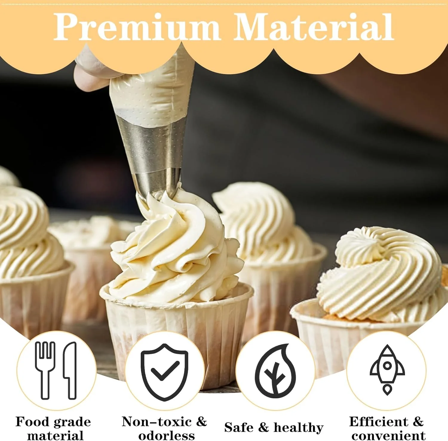 کیسه های شیرینی پزی قابل استفاده مجدد، کیسه های شیرینی پزی 16 اینچی برای لوازم تزئین کیک/کلوچه، کیسه های تزئین کیک پارچه ای، کیسه های شیرینی پزی بدون نوک، کیسه های فراستینگ، کیسه تزئین شیرینی پزی، 4 عدد