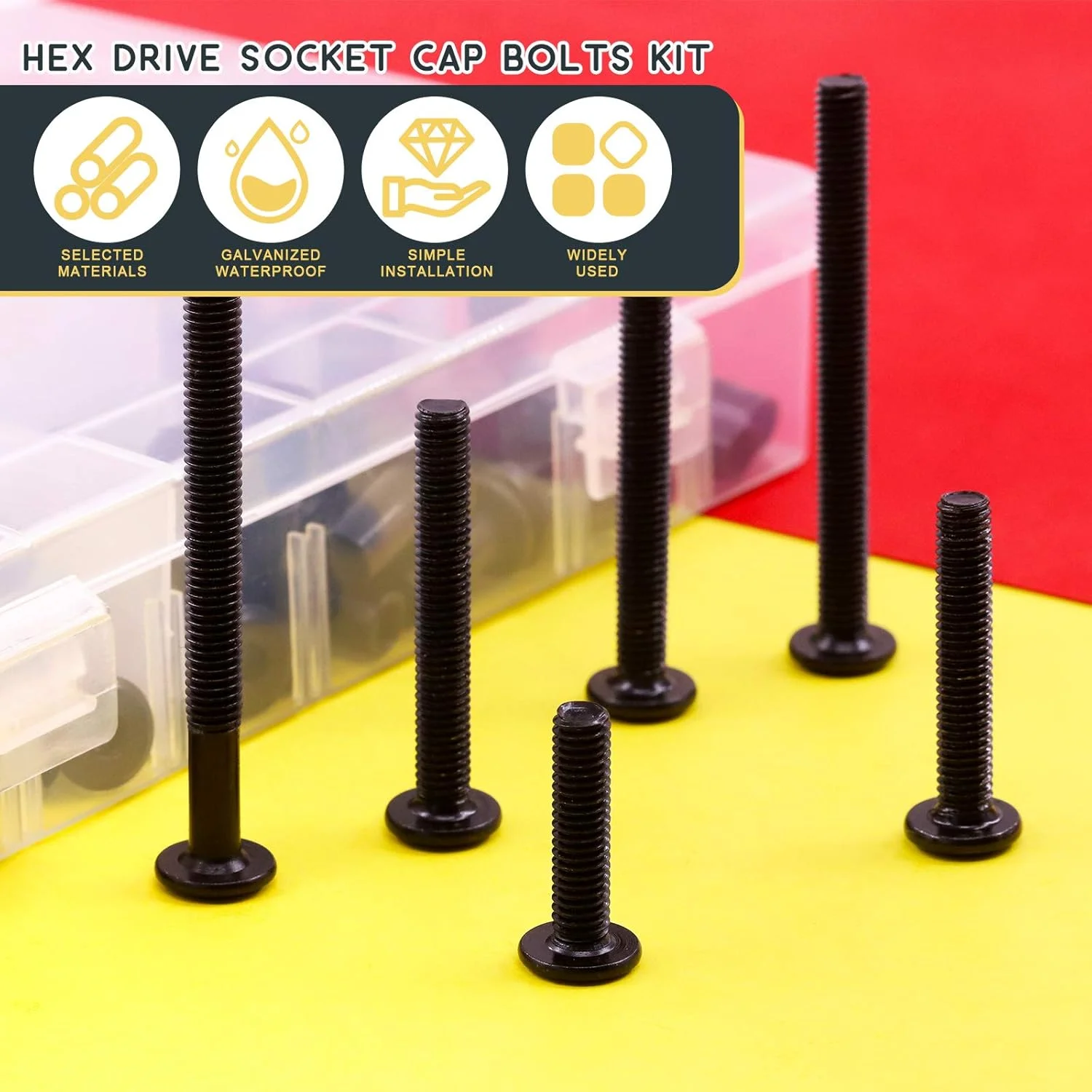 مجموعه 84 عددی پیچ و مهره سوکت M6 Hilitchi با سر خزینه، پیچهای استوانهای، مهرههای بشکهای و پیچهای تخت خواب برای اتصالات سختافزاری مبلمان (16/25/35/45/55/65/75 میلیمتر) مجموعه 84 عددی پیچ و مهره سوکت M6 Hilitchi با سر خزینه، پیچهای استوانهای، مهرههای بشکهای و پیچهای تخت خواب برای اتصالات سختافزاری مبلمان (16/25/35/45/55/65/75 میلیمتر)