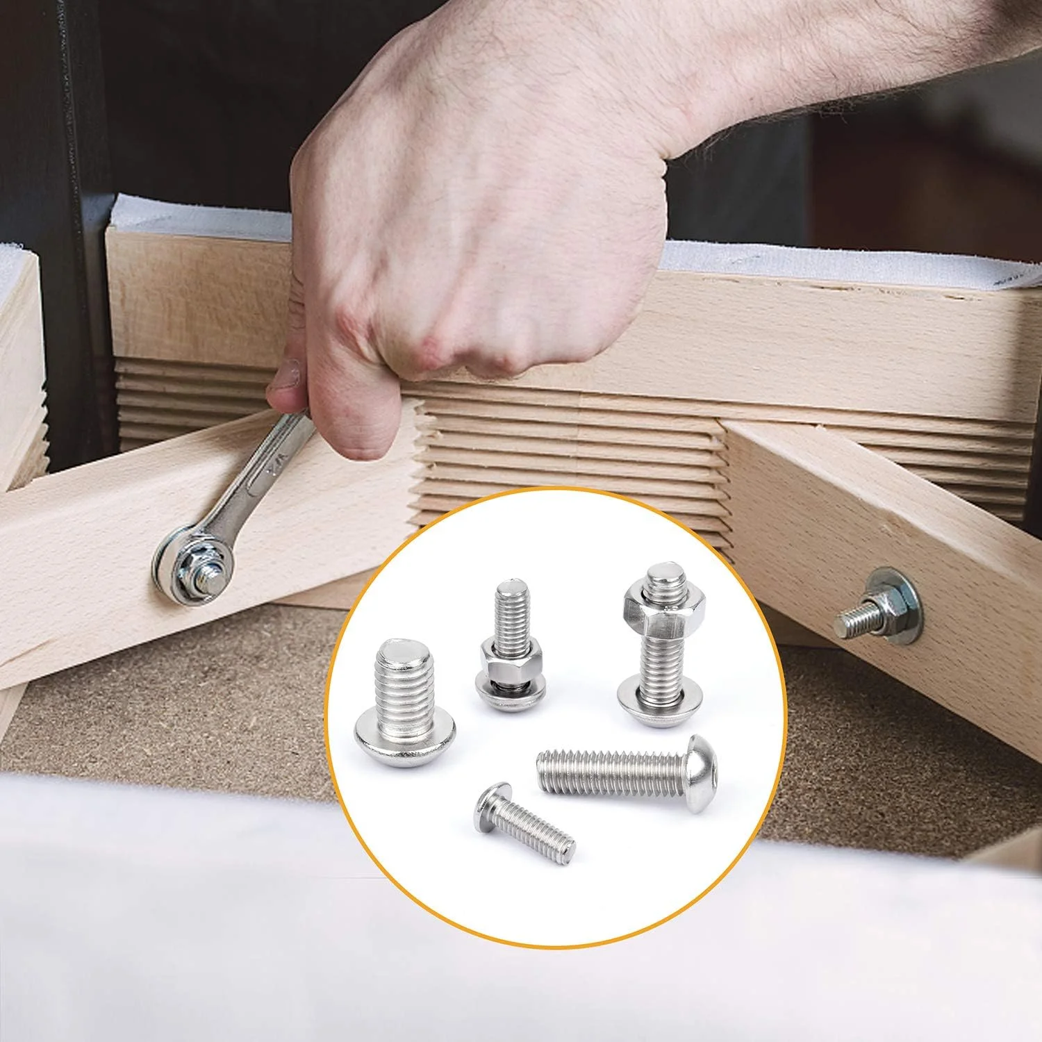 مجموعه 460 عددی پیچ و مهره VIGRUE، پیچ های سر شش گوش M2.5 M3 M4 M5 M6 M8، مجموعه پیچ، مهره و واشر استیل ضد زنگ با جعبه نگهداری و آچار مجموعه 460 عددی پیچ و مهره VIGRUE، پیچ های سر شش گوش M2.5 M3 M4 M5 M6 M8، مجموعه پیچ، مهره و واشر استیل ضد زنگ با جعبه نگهداری و آچار