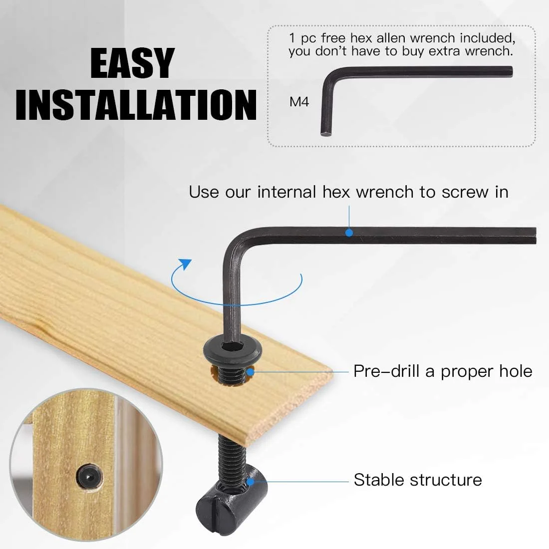 مجموعه 120 عددی پیچ و مهره استوانه ای مشکی M6 با سر استوانه ای و سوکت شش گوش Glarks در اندازه های 40/50/60/70/80 میلی متر برای تخت خواب نوزاد، گهواره و مبلمان مجموعه 120 عددی پیچ و مهره استوانه ای مشکی M6 با سر استوانه ای و سوکت شش گوش Glarks در اندازه های 40/50/60/70/80 میلی متر برای تخت خواب نوزاد، گهواره و مبلمان