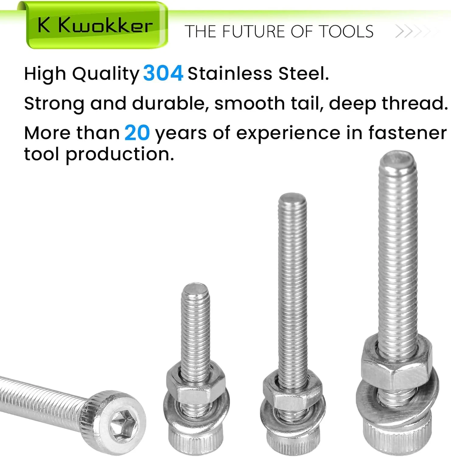 مجموعه پیچ و مهره متریک K Kwokker M2 M3 M4 4MM تا 30MM پیچ های ماشینی سر استوانه ای با سوکت شش گوش، پیچ، مهره و واشر استیل ضد زنگ 304، کیت پیچ و مهره نقره ای مجموعه پیچ و مهره متریک K Kwokker M2 M3 M4 4MM تا 30MM پیچ های ماشینی سر استوانه ای با سوکت شش گوش، پیچ، مهره و واشر استیل ضد زنگ 304، کیت پیچ و مهره نقره ای
