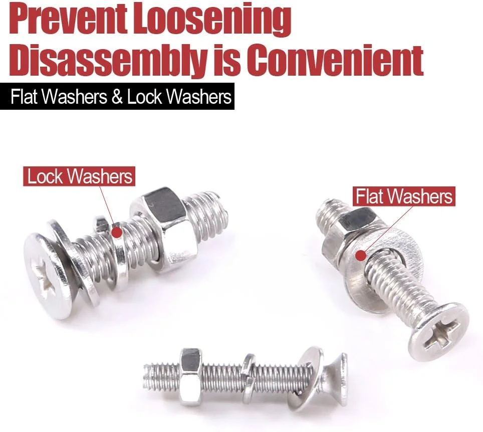 مجموعه پیچ و مهره 705 عددی Hilitchi شامل پیچهای ماشینی سرتخت فیلیپس M3 M4 M5، مهرهها، واشرهای تخت و فنری، جنس استیل 304، طول 8 تا 20 میلیمتر، رزوه کامل مجموعه پیچ و مهره 705 عددی Hilitchi شامل پیچهای ماشینی سرتخت فیلیپس M3 M4 M5، مهرهها، واشرهای تخت و فنری، جنس استیل 304، طول 8 تا 20 میلیمتر، رزوه کامل