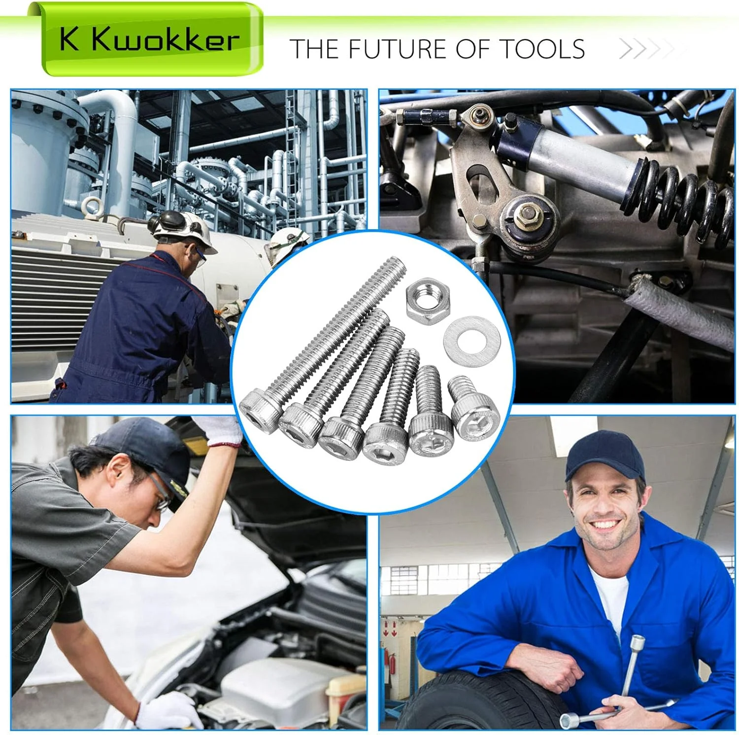 مجموعه پیچ و مهره متریک K Kwokker M2 M3 M4 4MM تا 30MM پیچ های ماشینی سر استوانه ای با سوکت شش گوش، پیچ، مهره و واشر استیل ضد زنگ 304، کیت پیچ و مهره نقره ای مجموعه پیچ و مهره متریک K Kwokker M2 M3 M4 4MM تا 30MM پیچ های ماشینی سر استوانه ای با سوکت شش گوش، پیچ، مهره و واشر استیل ضد زنگ 304، کیت پیچ و مهره نقره ای