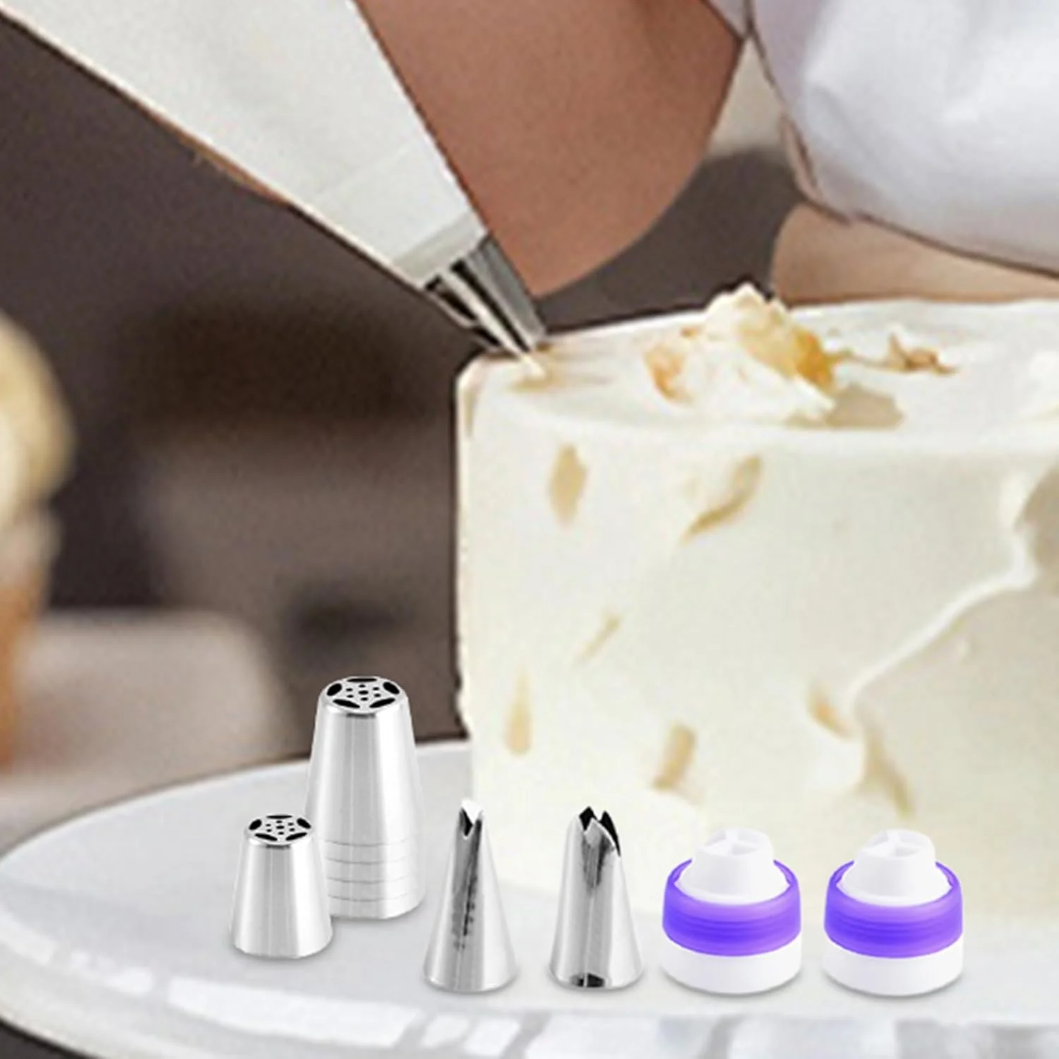 کیسه های قیف و ماسوره - مجموعه کیسه های ماسوره قابل استفاده مجدد با نوک های تزئین خامه، لوازم شیرینی پزی و تزئین کیک با کیفیت غذایی برای کیک، کاپ کیک، کلوچه و شیرینی کیسه های قیف و ماسوره - مجموعه کیسه های ماسوره قابل استفاده مجدد با نوک های تزئین خامه، لوازم شیرینی پزی و تزئین کیک با کیفیت غذایی برای کیک، کاپ کیک، کلوچه و شیرینی