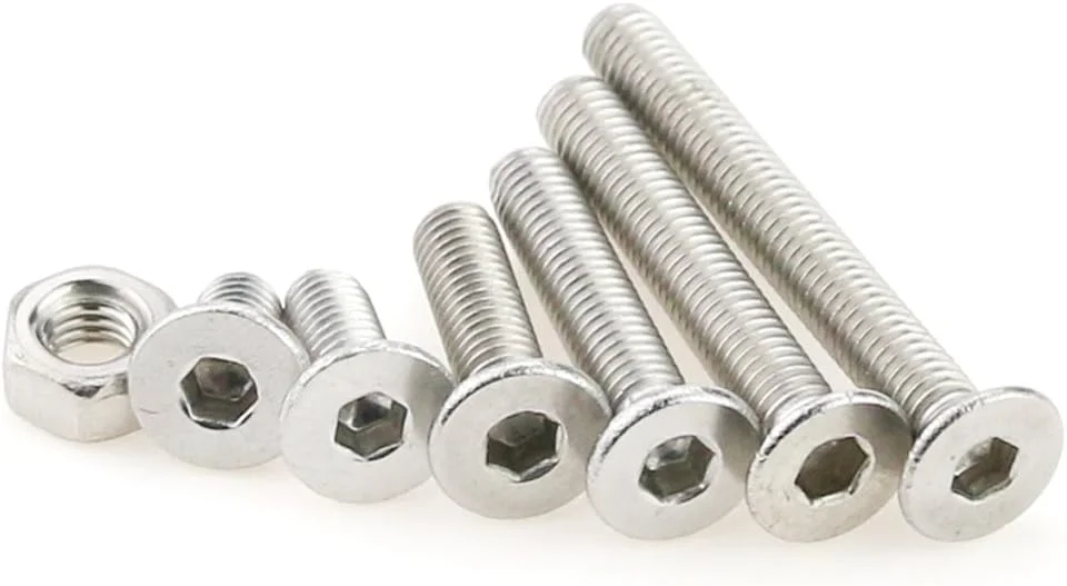 Hilitchi 260-Piece Metric M3 Hex Socket Flat Head Countersunk Bolts Screw Nut Assortment Kit - 304 Stainless Steel Hilitchi 260-Piece Metric M3 Hex Socket Flat Head Countersunk Bolts Screw Nut Assortment Kit - 304 Stainless Steel