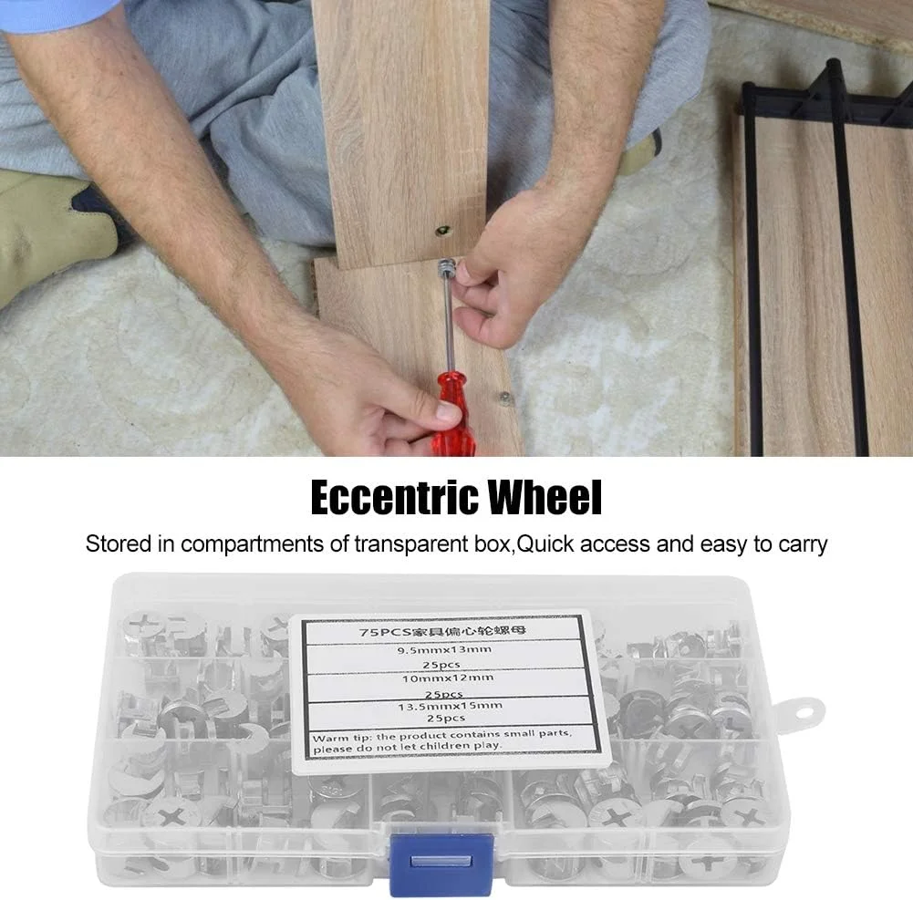 مجموعه 75 عددی اتصالات مبلمان Eujgoov شامل قفل بادامکی، مجموعه چرخ غیرعادی مبلمان، ابزار سخت افزاری اتصال دهنده 3 در 1 برای پنل چوبی مجموعه 75 عددی اتصالات مبلمان Eujgoov شامل قفل بادامکی، مجموعه چرخ غیرعادی مبلمان، ابزار سخت افزاری اتصال دهنده 3 در 1 برای پنل چوبی