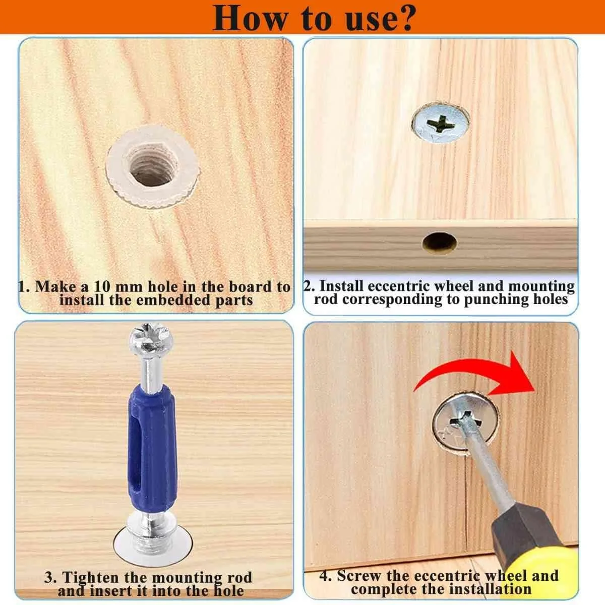 120Pcs Cam Locks for Furniture, 3-in-1 Eccentric Hardware Wheels, Multi-Size Nut & Bolt Fasteners, Wood Dowel Pins for Assembly & Repair, Durable Furniture Connectors, Assorted Kit for Assembly/Repair 120Pcs Cam Locks for Furniture, 3-in-1 Eccentric Hardware Wheels, Multi-Size Nut & Bolt Fasteners, Wood Dowel Pins for Assembly & Repair, Durable Furniture Connectors, Assorted Kit for Assembly/Repair