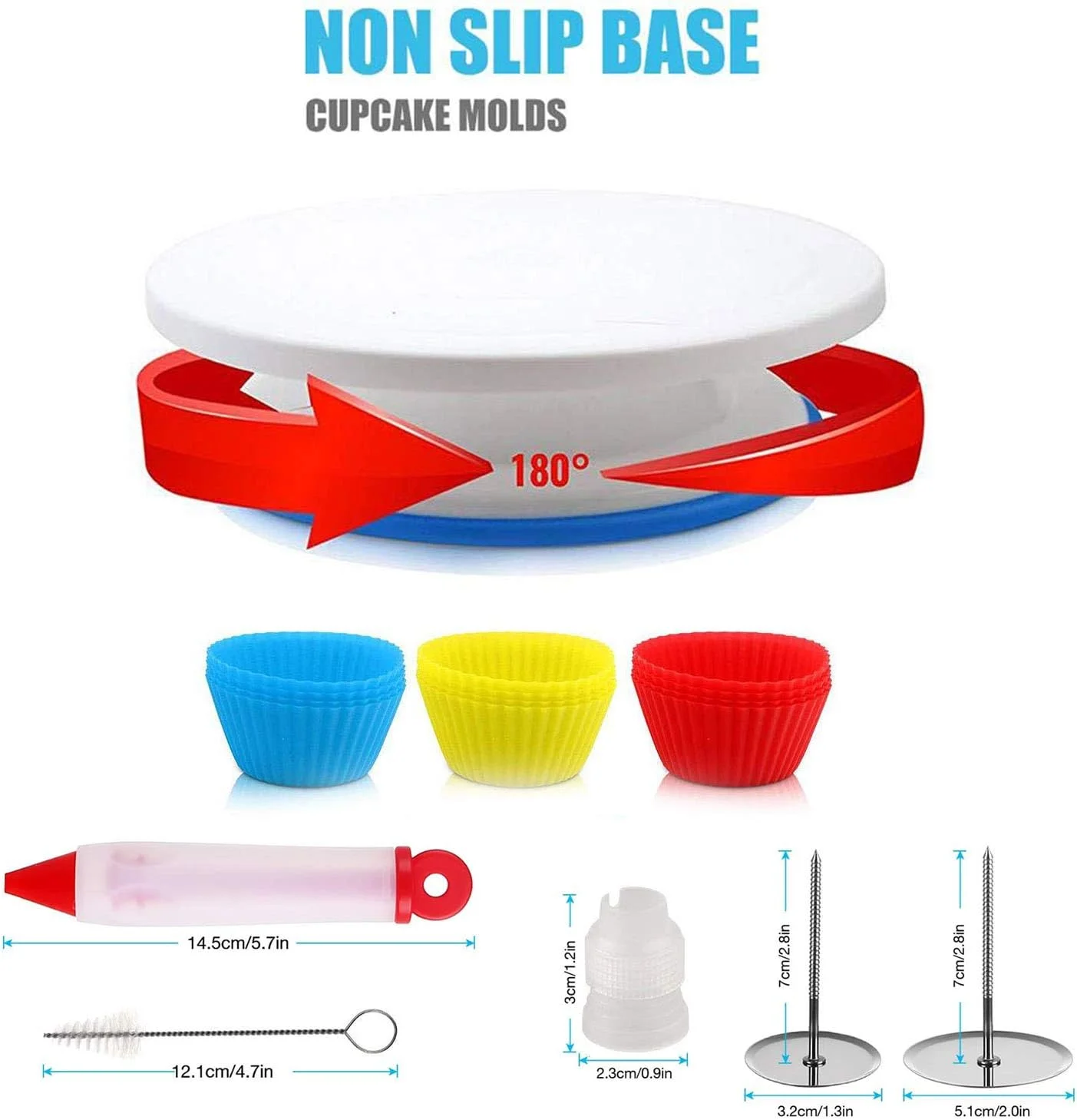 کیت تزئین کیک Premify، لوازم شیرینی پزی 107 تکه با صفحه گردان کیک 11 اینچی، ابزار مجسمه سازی کیک، نوک های آیسینگ، کاردک های کیک، ابزار شیرینی پزی، برش، نازل های کیک برای مبتدیان و حرفه ای ها کیت تزئین کیک Premify، لوازم شیرینی پزی 107 تکه با صفحه گردان کیک 11 اینچی، ابزار مجسمه سازی کیک، نوک های آیسینگ، کاردک های کیک، ابزار شیرینی پزی، برش، نازل های کیک برای مبتدیان و حرفه ای ها