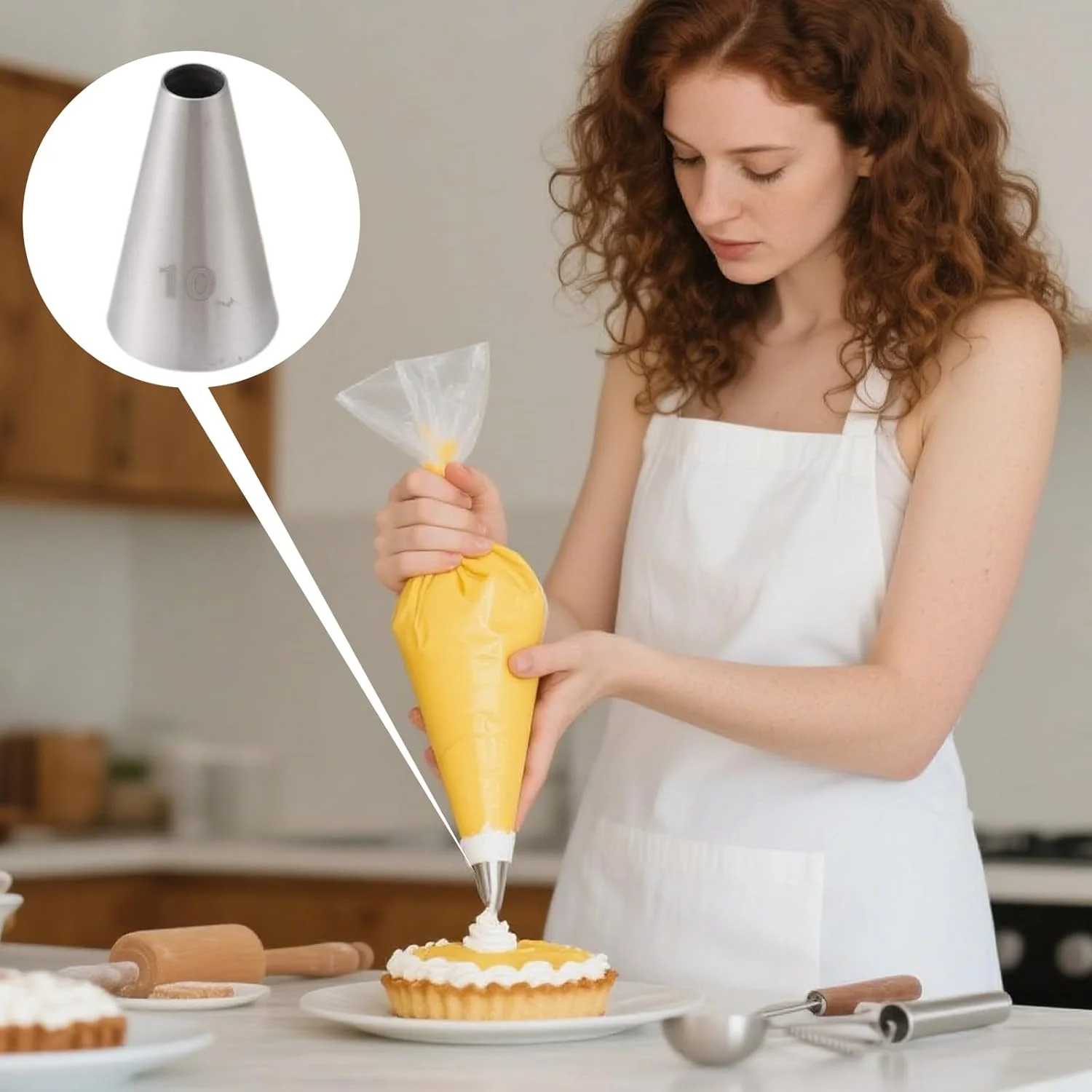 ست 7 عددی ماسوره های گرد، ابزار حرفه ای نازل های تزئین کاپ کیک از جنس استیل ضد زنگ، لوازم قنادی روسی برای تزئین کیک و شیرینی پزی (7 عدد)