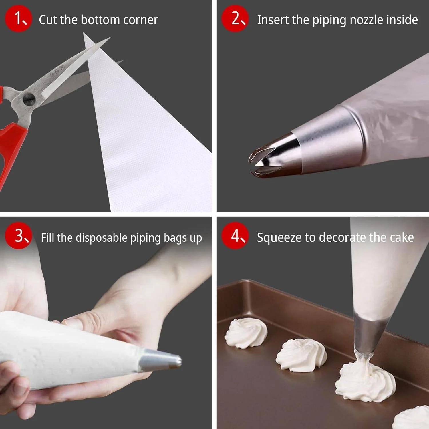 قیف خامه زنی یکبار مصرف QIANCAIWANG، 100 عددی، کیسه های خامه قنادی، کیسه شیرینی پزی برای تزئین کیک، لوازم تزئین کوکی (100 عدد، 10 اینچ) قیف خامه زنی یکبار مصرف QIANCAIWANG، 100 عددی، کیسه های خامه قنادی، کیسه شیرینی پزی برای تزئین کیک، لوازم تزئین کوکی (100 عدد، 10 اینچ)