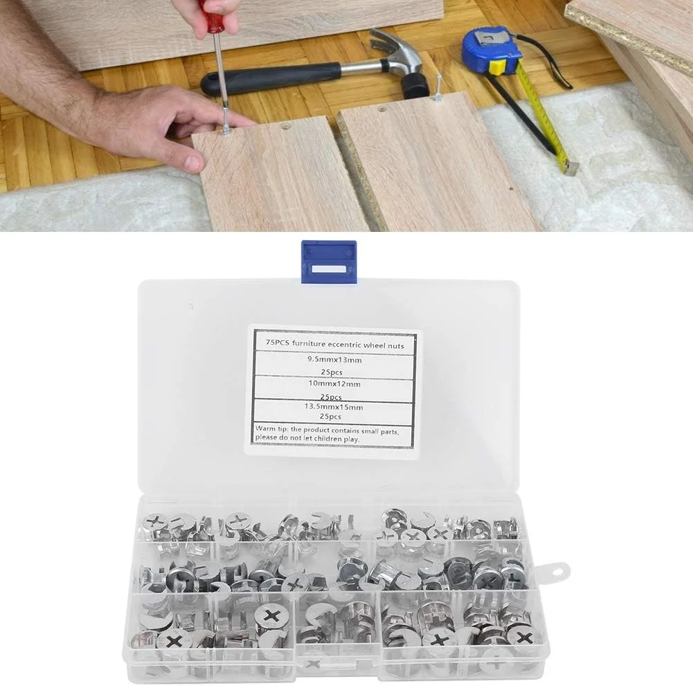 مجموعه 75 عددی اتصالات مبلمان Eujgoov شامل قفل بادامکی، مجموعه چرخ غیرعادی مبلمان، ابزار سخت افزاری اتصال دهنده 3 در 1 برای پنل چوبی مجموعه 75 عددی اتصالات مبلمان Eujgoov شامل قفل بادامکی، مجموعه چرخ غیرعادی مبلمان، ابزار سخت افزاری اتصال دهنده 3 در 1 برای پنل چوبی