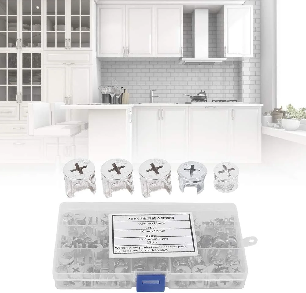 مجموعه 75 عددی اتصالات مبلمان Eujgoov شامل قفل بادامکی، مجموعه چرخ غیرعادی مبلمان، ابزار سخت افزاری اتصال دهنده 3 در 1 برای پنل چوبی مجموعه 75 عددی اتصالات مبلمان Eujgoov شامل قفل بادامکی، مجموعه چرخ غیرعادی مبلمان، ابزار سخت افزاری اتصال دهنده 3 در 1 برای پنل چوبی