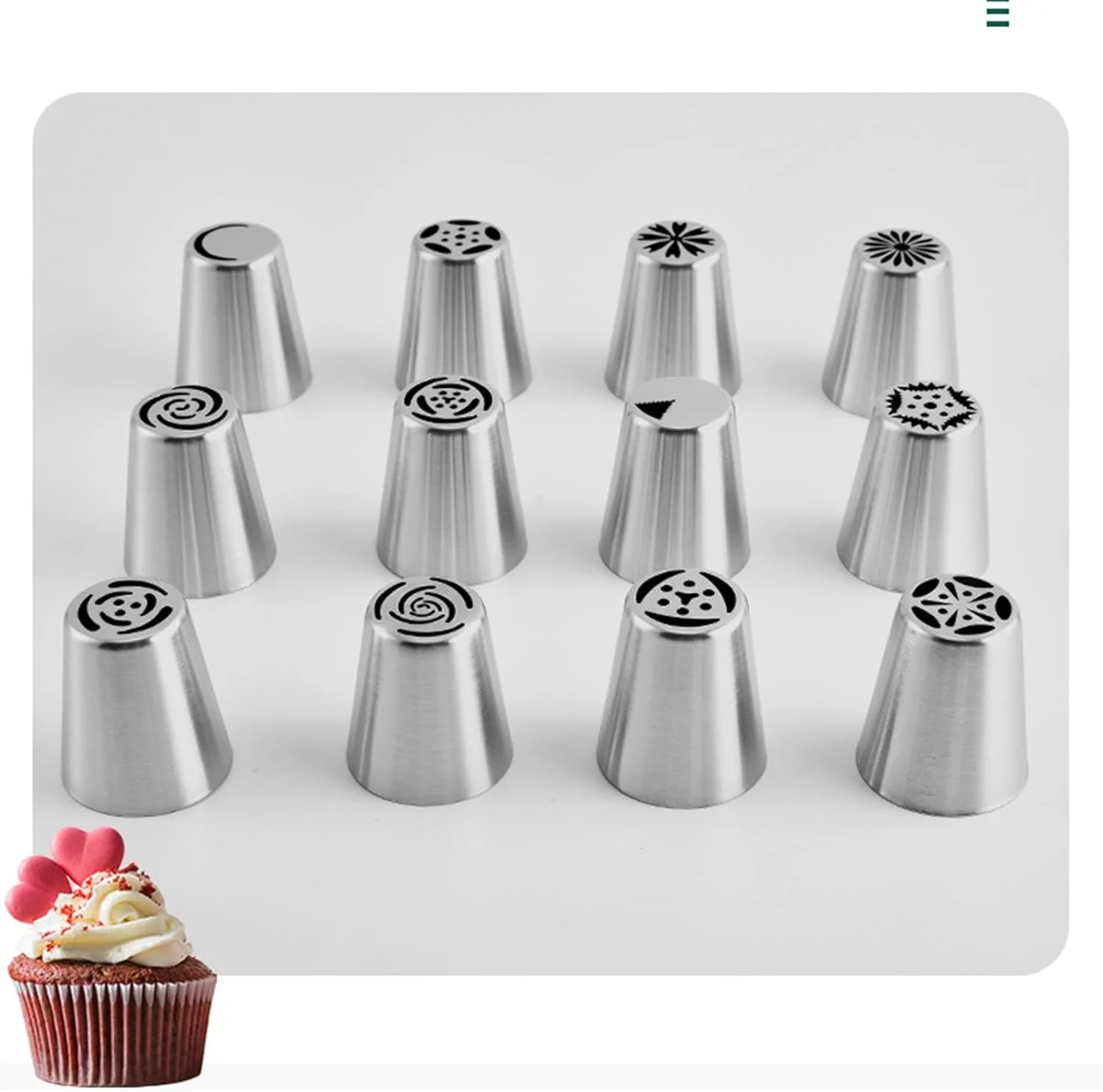 کیسه و سری های قیف خامه - مجموعه سری قیف خامه قابل استفاده مجدد، لوازم قنادی و تزیین کیک با گرید غذایی برای کیک، کاپ کیک، کلوچه، شیرینی